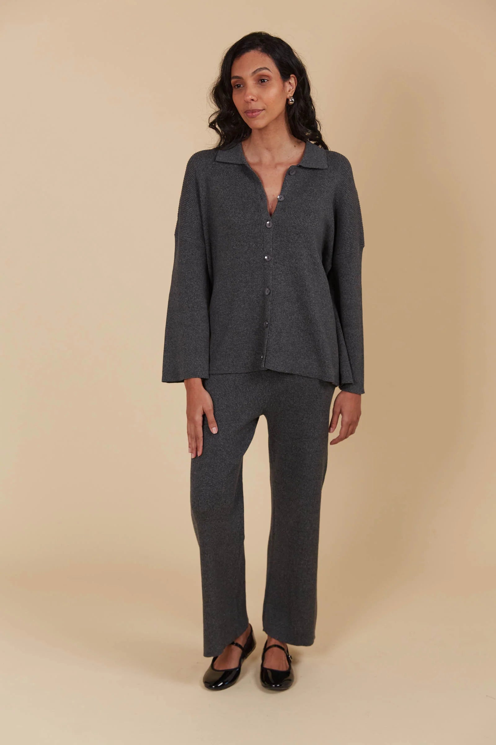 Collection of Isle of Mine Tala Knit Shirt - Ash in a gallery layout