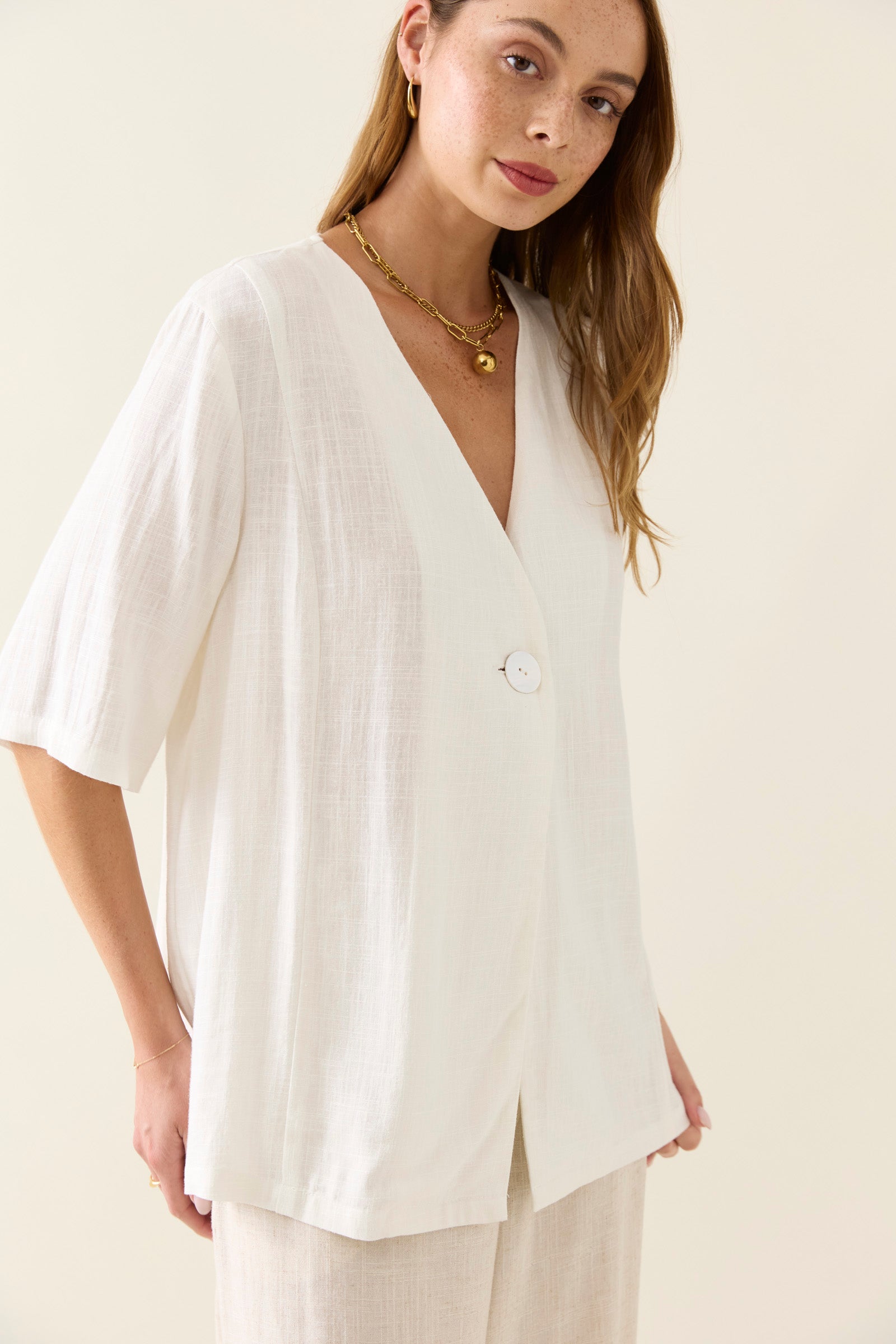 Isle Of Mine Ingrid Button Top - Lotus