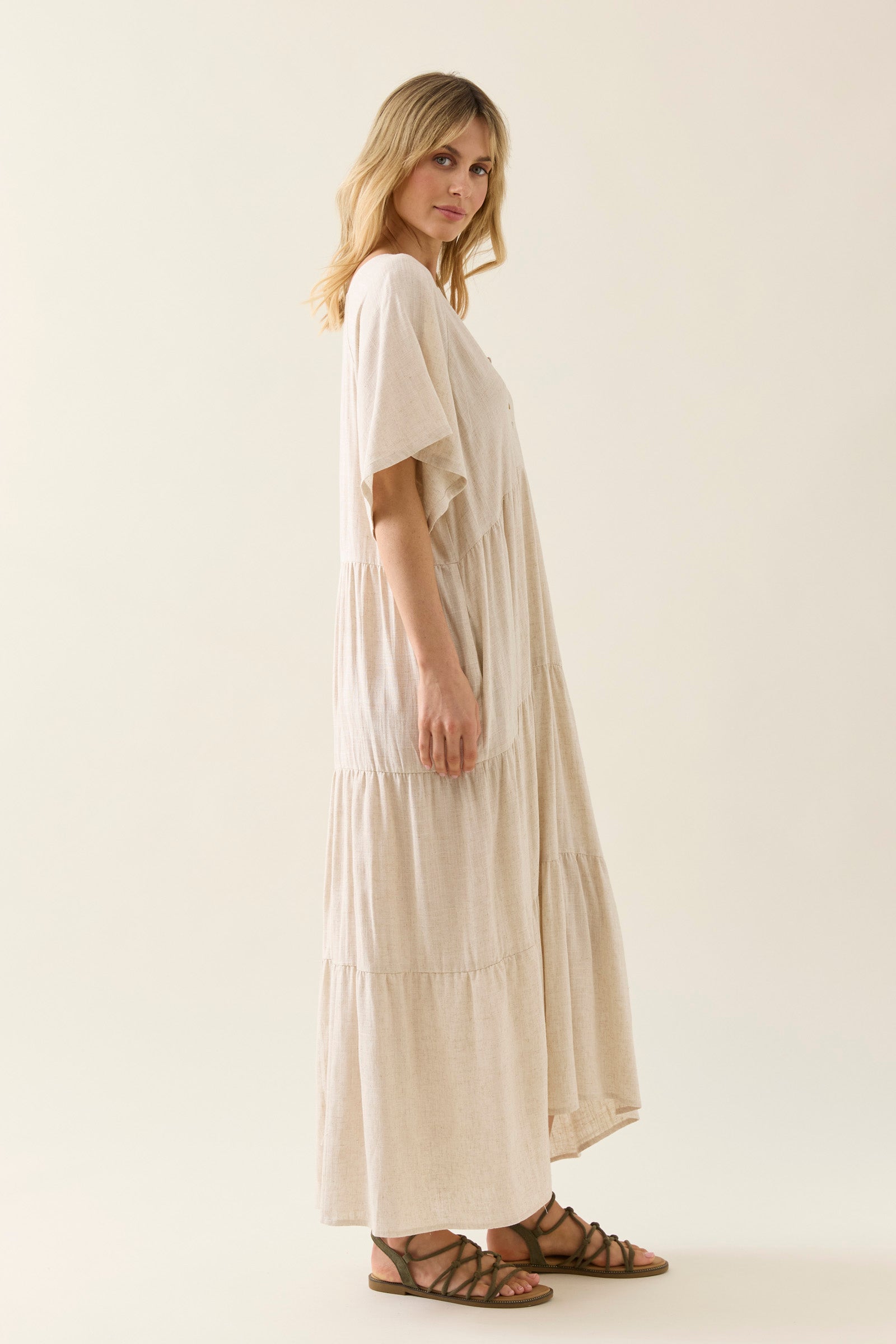 Isle Of Mine Tiered Maxi Dress - Canvas