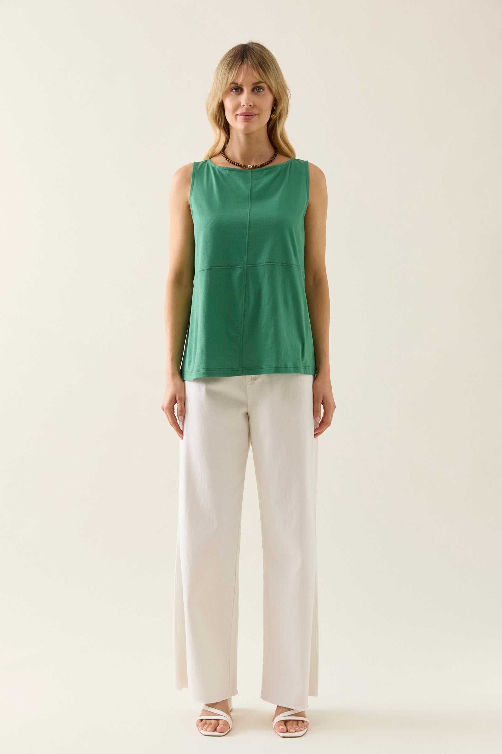 Collection of Isle Of Mine Edith Tank - Green in a gallery layout