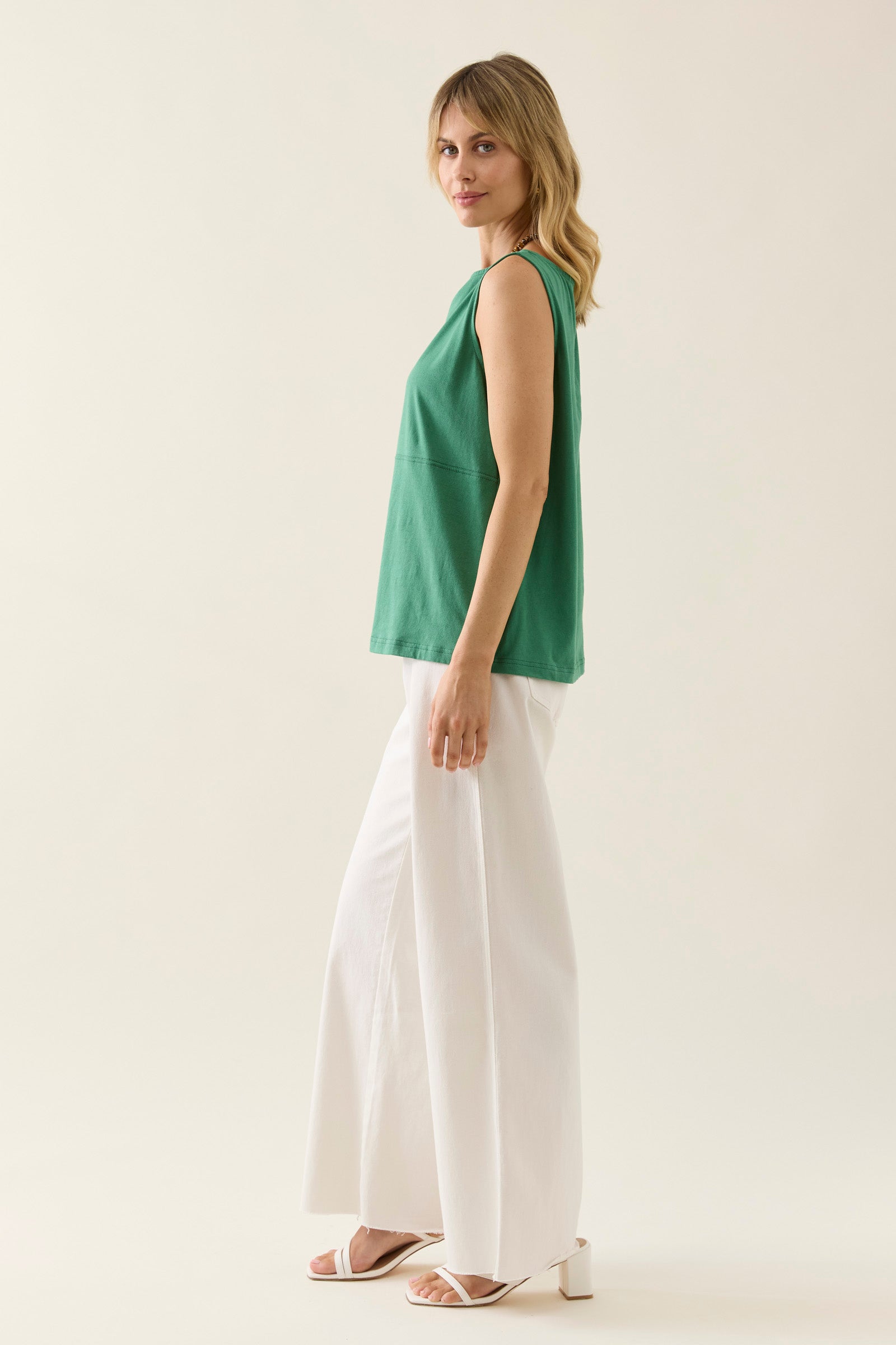 Collection of Isle Of Mine Edith Tank - Green in a gallery layout