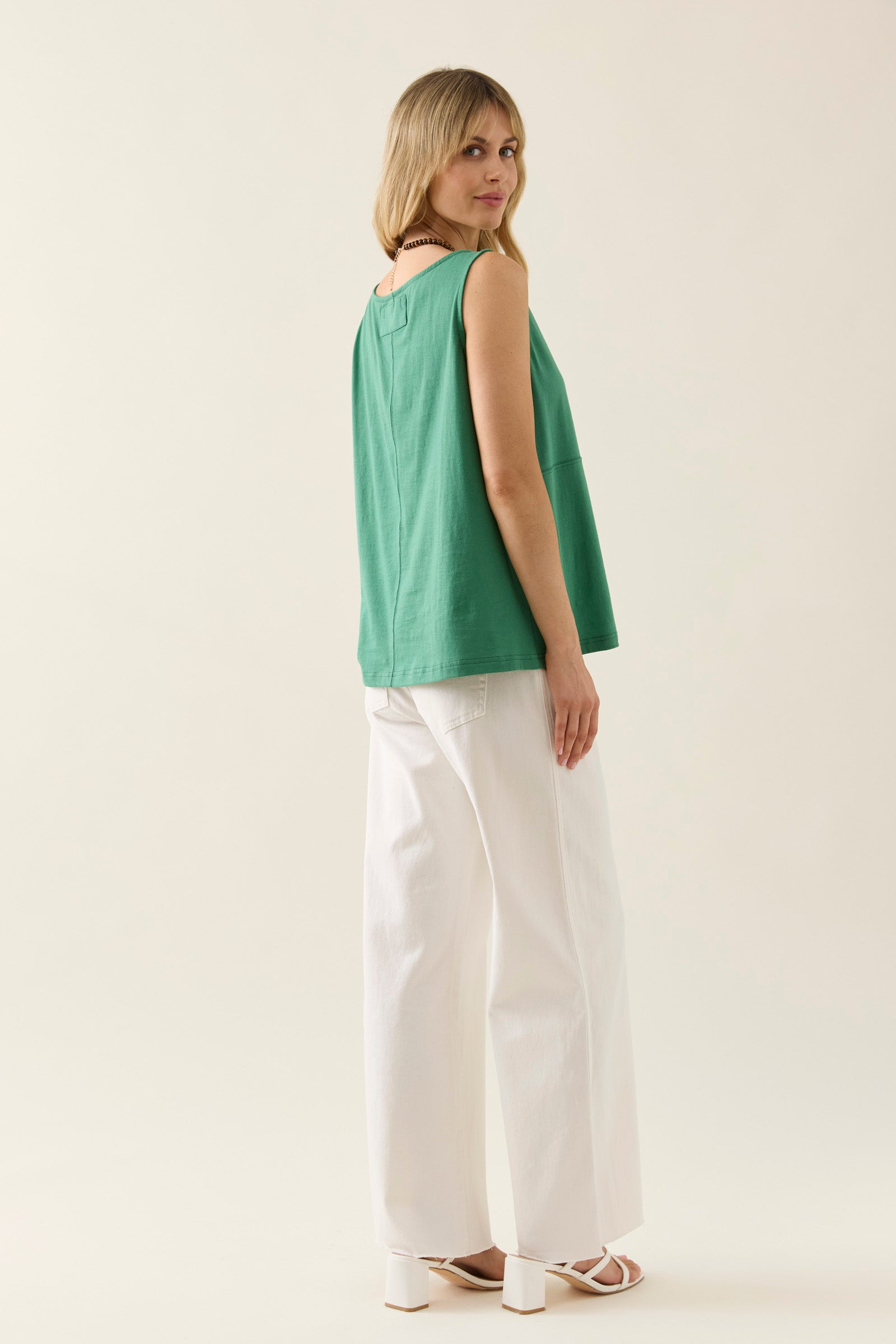 Collection of Isle Of Mine Edith Tank - Green in a gallery layout