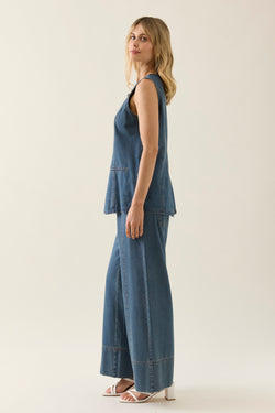 Collection of Isle Of Mine Sophie Denim Vest - Drift in a gallery layout