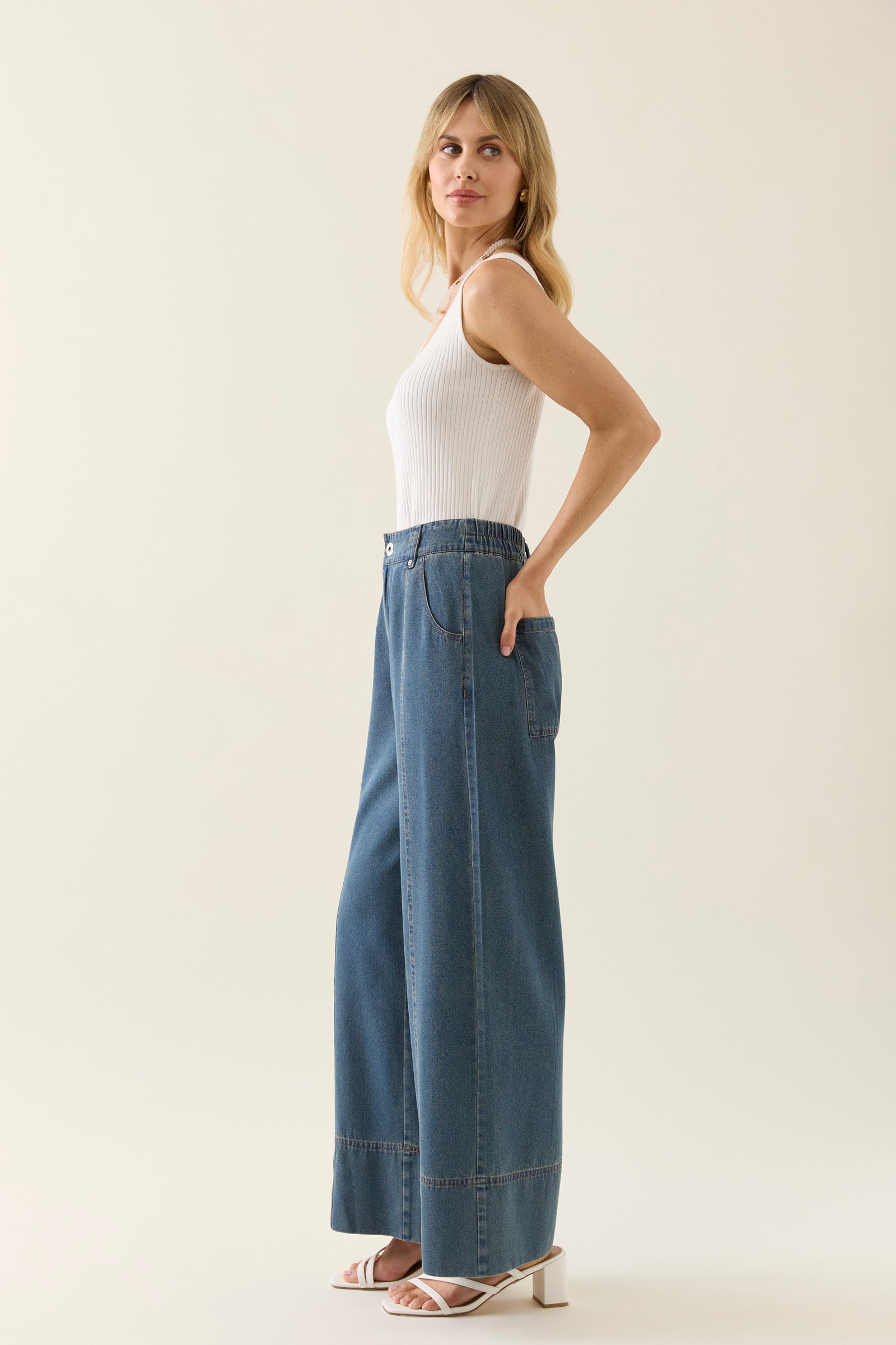 Collection of Isle Of Mine Sophie Denim Pant - Drift in a gallery layout