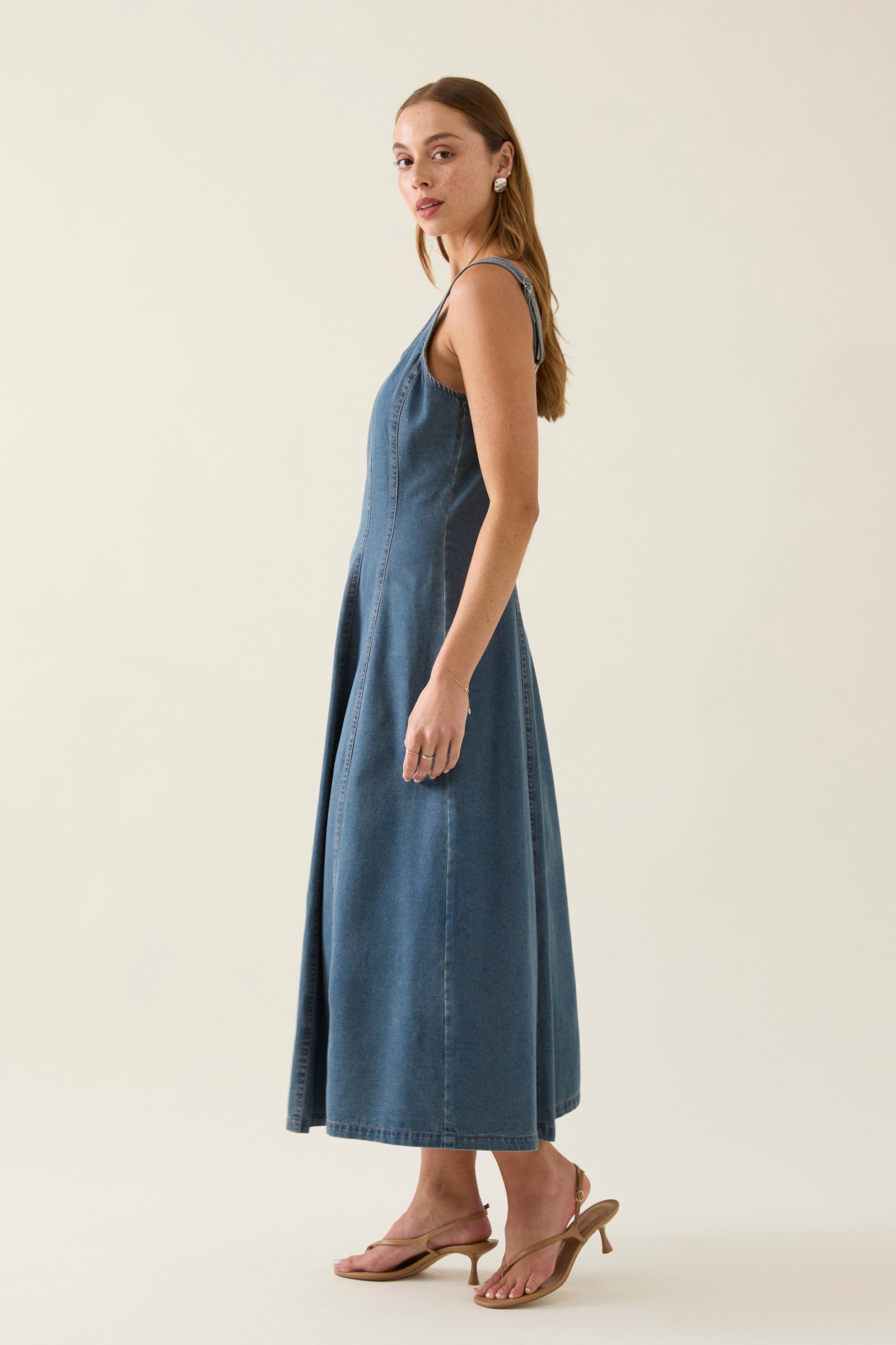 Collection of Isle Of Mine Sophie Denim Tank  Dress - Drift in a gallery layout