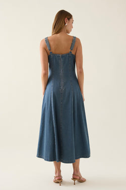 Collection of Isle Of Mine Sophie Denim Tank  Dress - Drift in a gallery layout