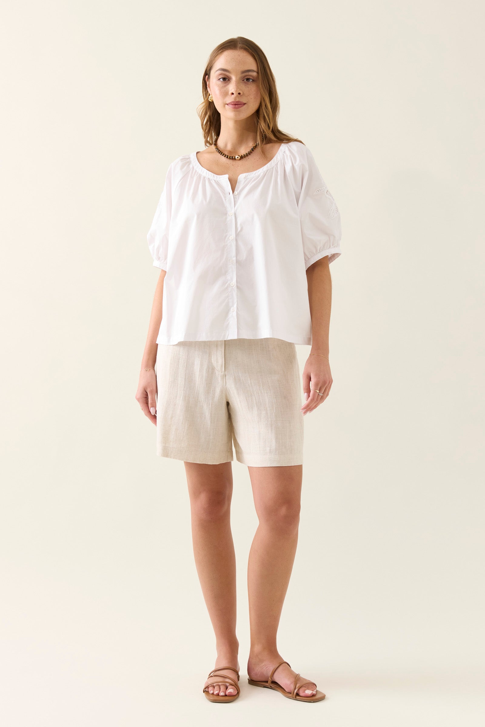 Collection of Isle Of Mine Nilsa Button Top - Lotus in a gallery layout