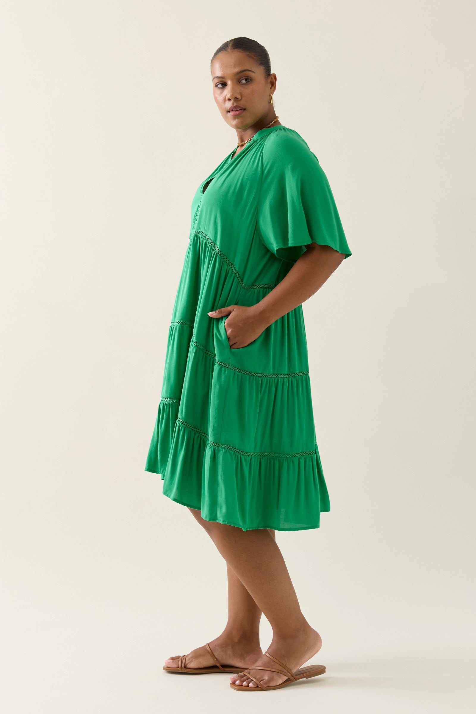 Collection of Isle Of Mine Oline Dress - Green in a gallery layout