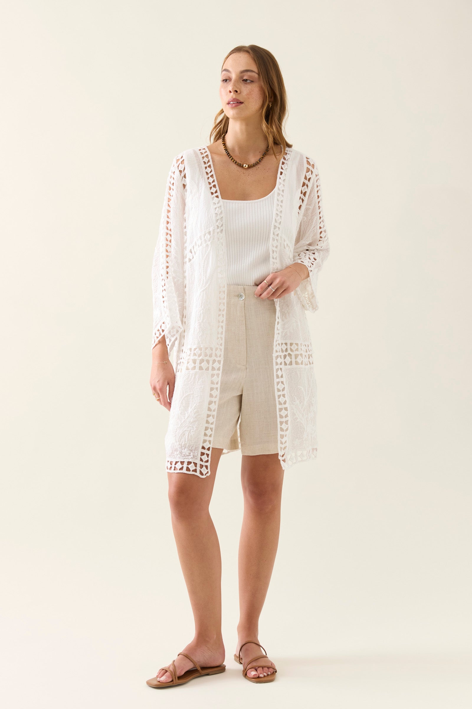 Collection of Isle Of Mine Oline Lace Kimono - Lotus in a gallery layout