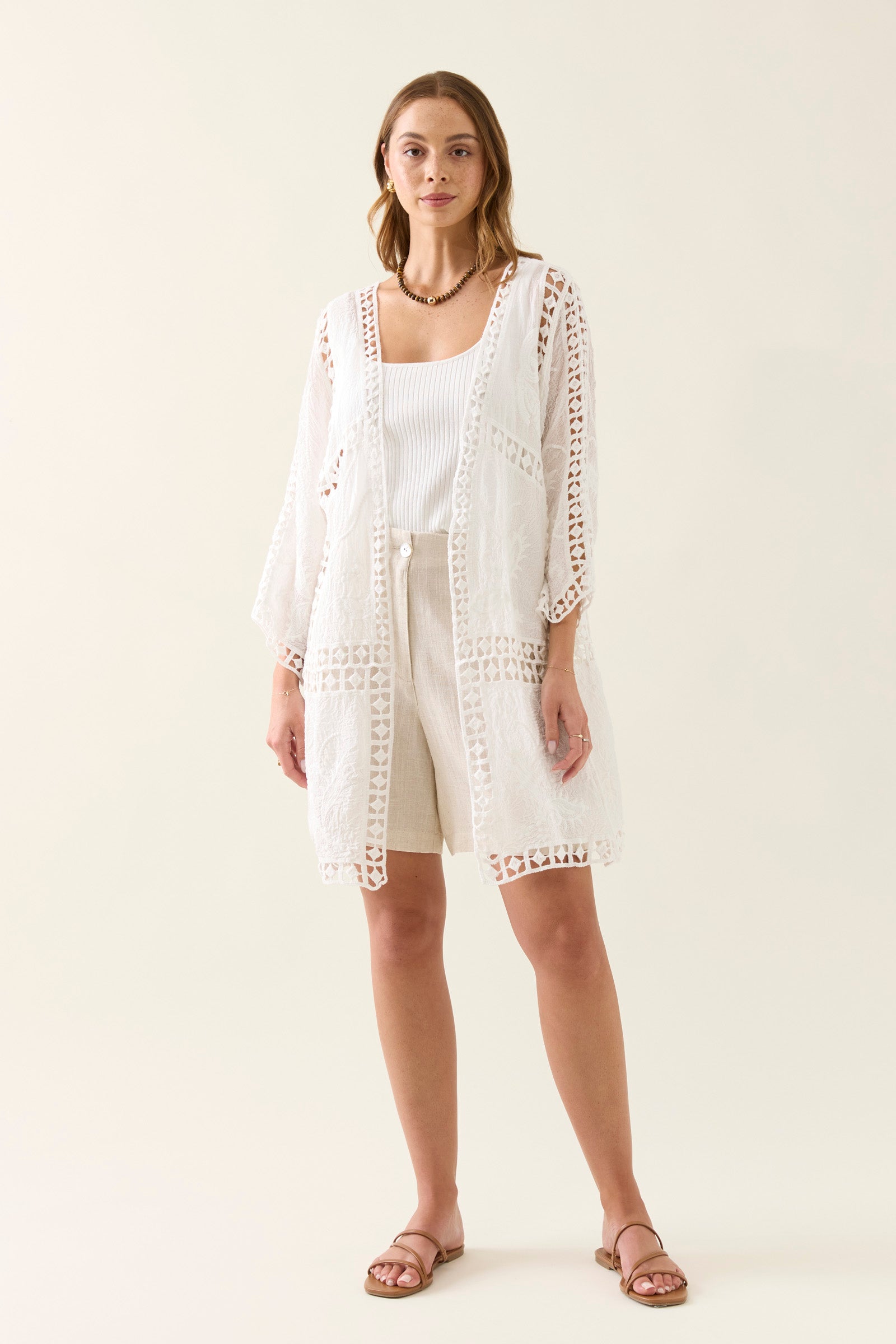 Collection of Isle Of Mine Oline Lace Kimono - Lotus in a gallery layout