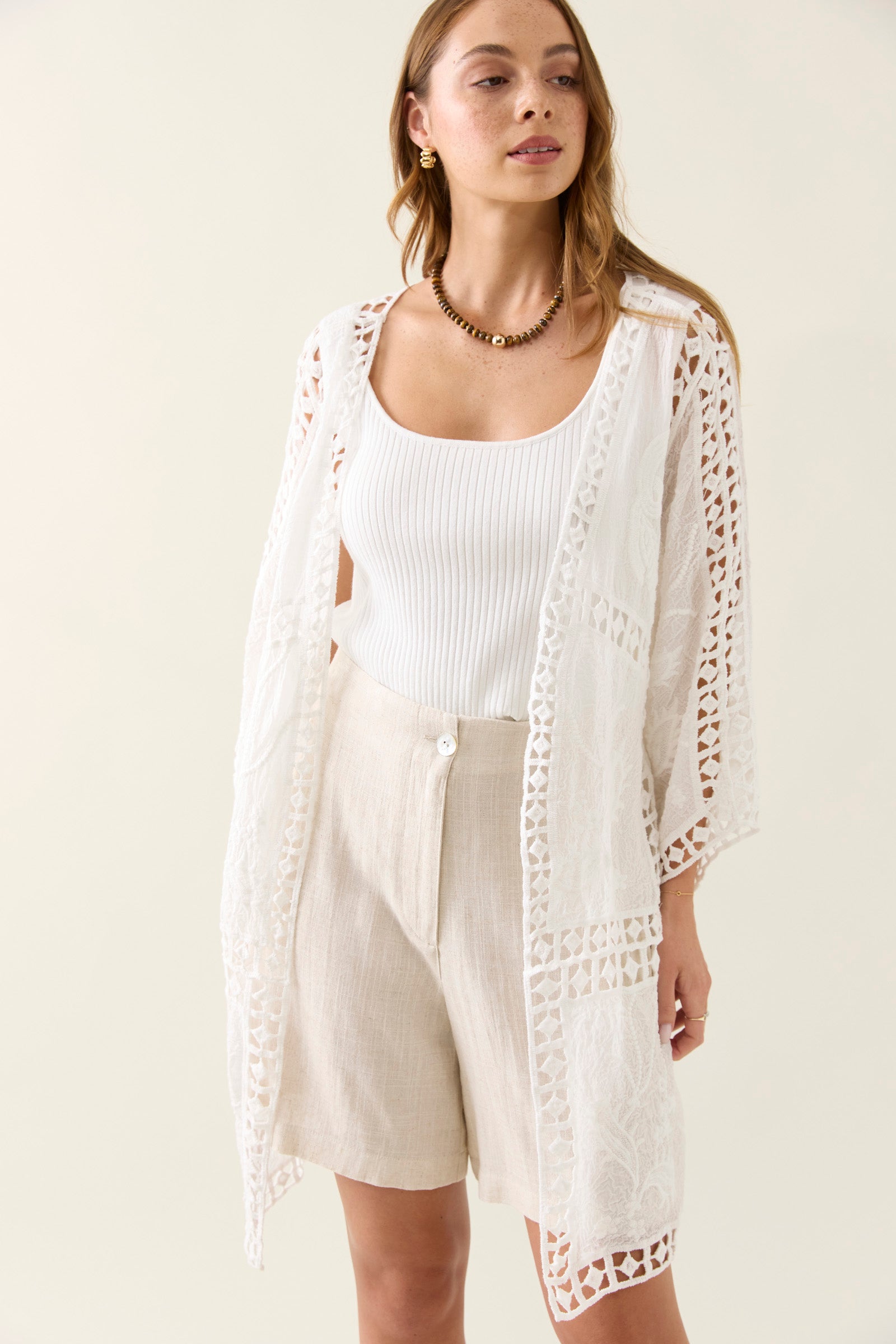 Isle Of Mine Oline Lace Kimono - Navy