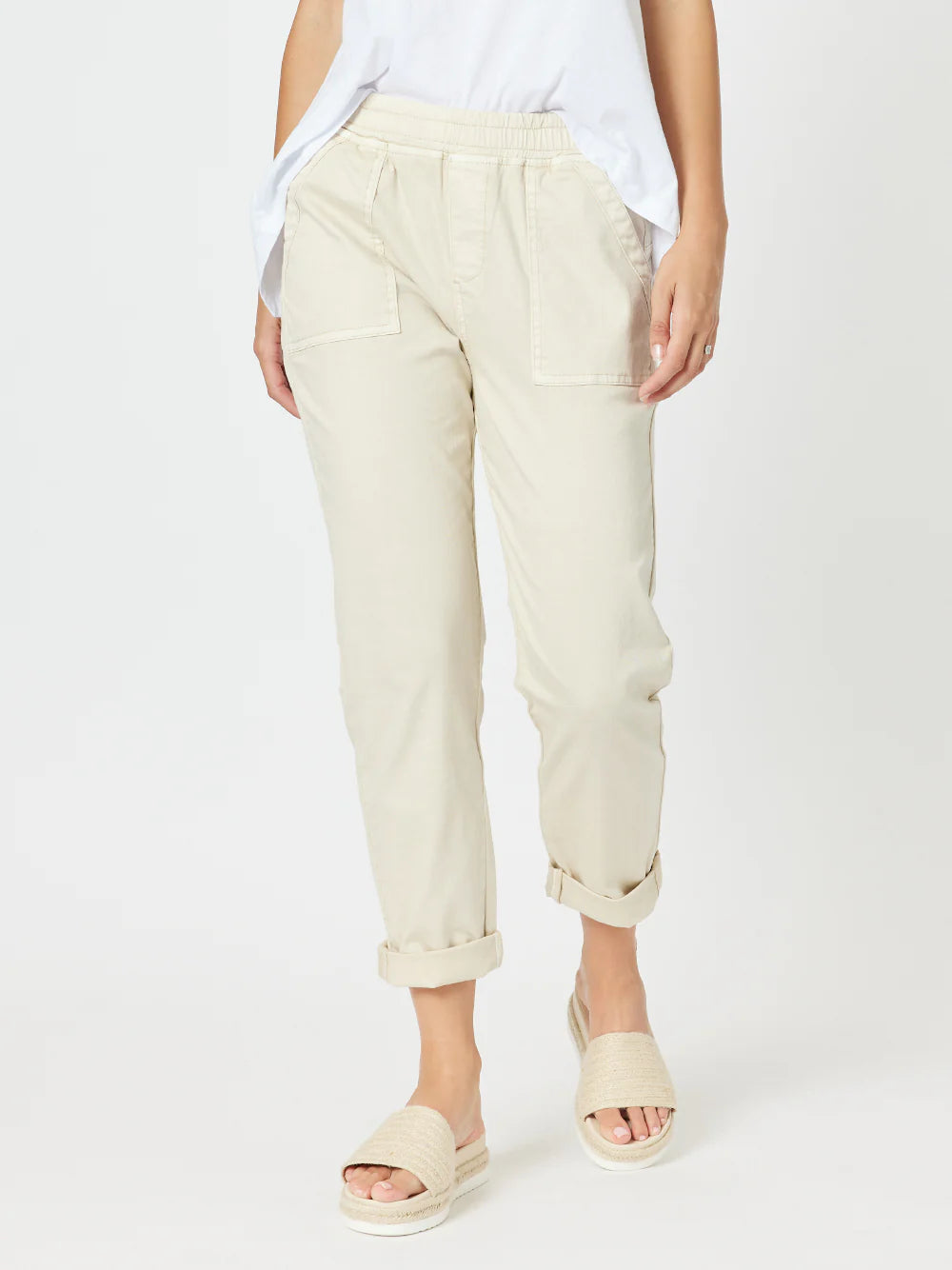 Threadz Isabella Cotton Pant- Natural