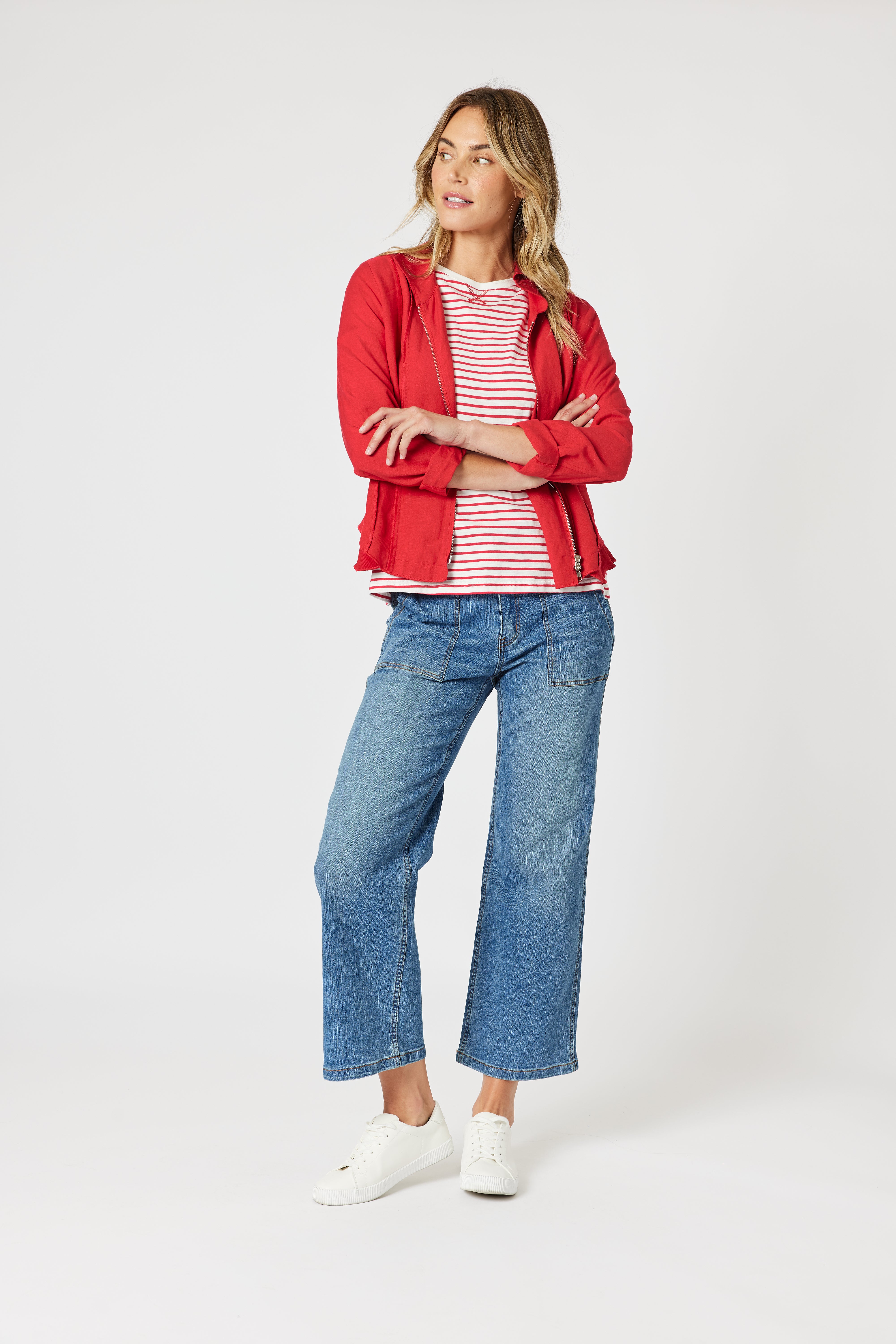 Collection of Gordon Smith Classic Stripe Tee - Red/ White in a gallery layout