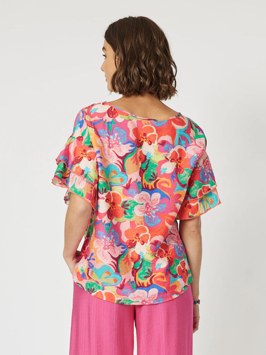 Collection of Clarity Garden Party Top - Hot Pink in a gallery layout