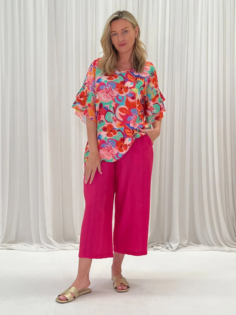 Collection of Clarity Garden Party Top - Hot Pink in a gallery layout