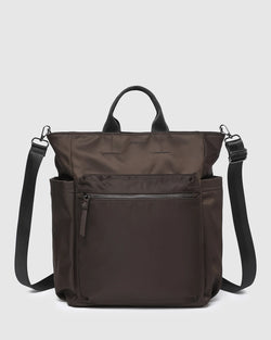 Collection of Louenhide Bronx Nylon Backpack -Chocolate in a gallery layout