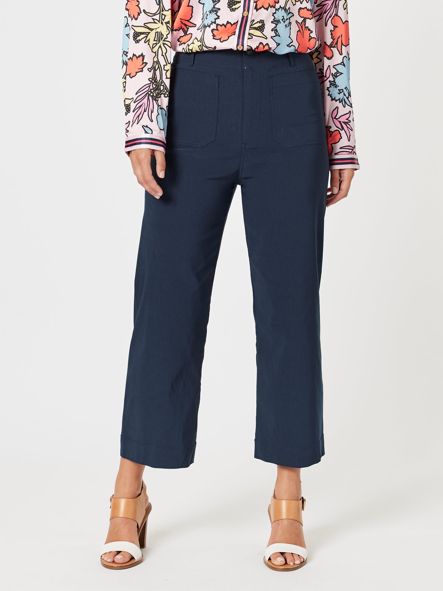 Threadz Marine Wide Leg Pant - Navy