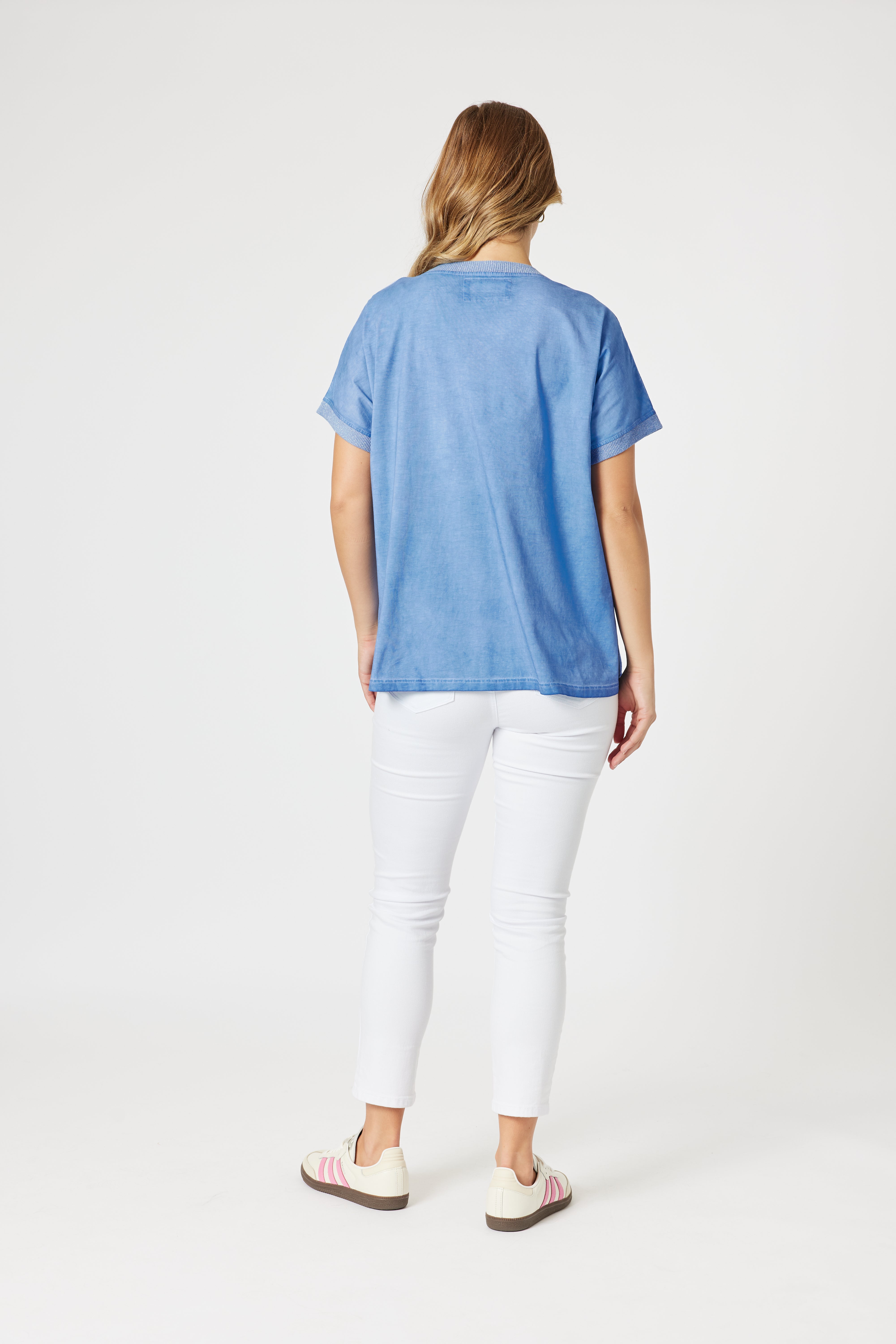 Collection of Threadz Sienna Top - Washed Blue in a gallery layout