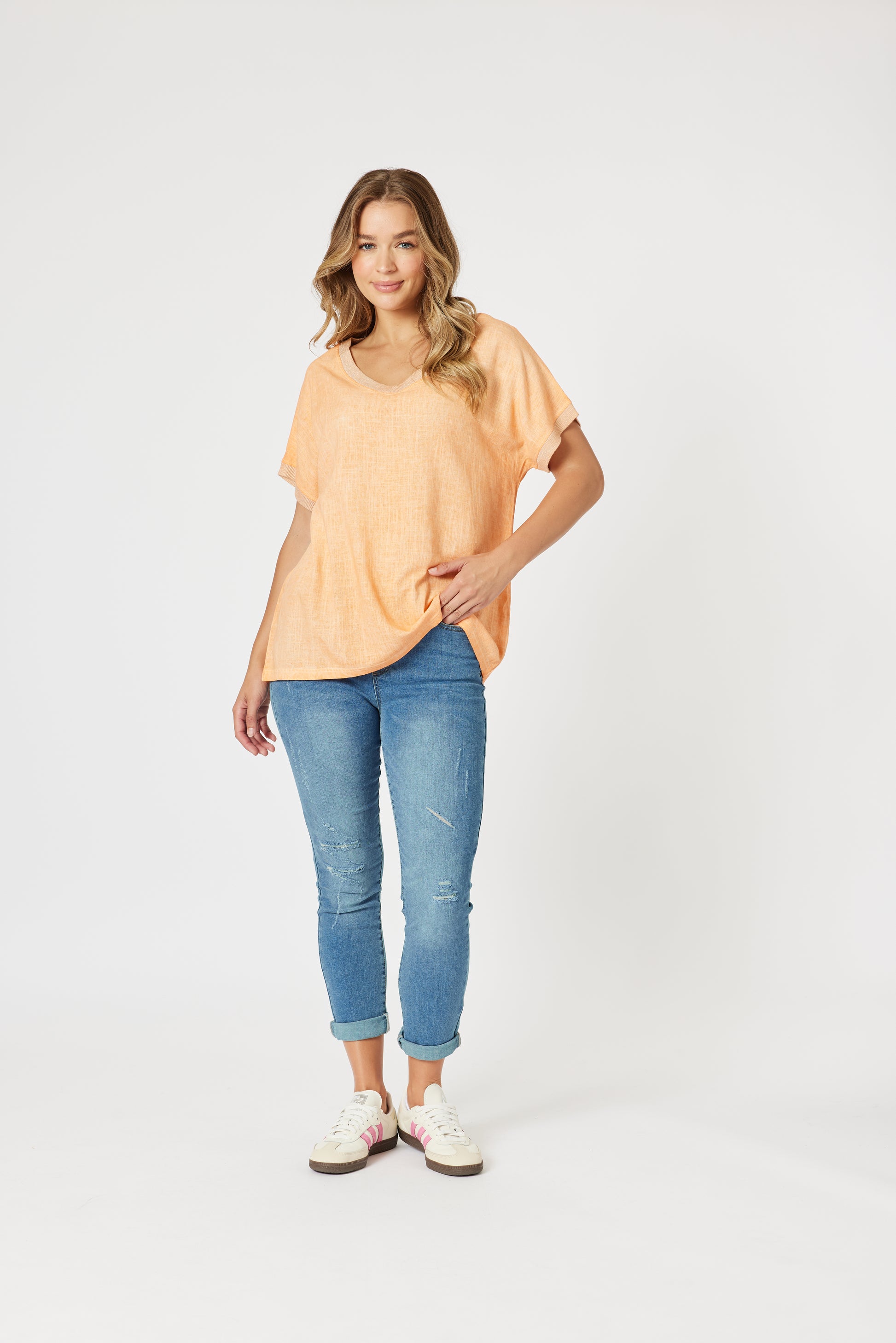Threadz Sienna Top - Washed Orange