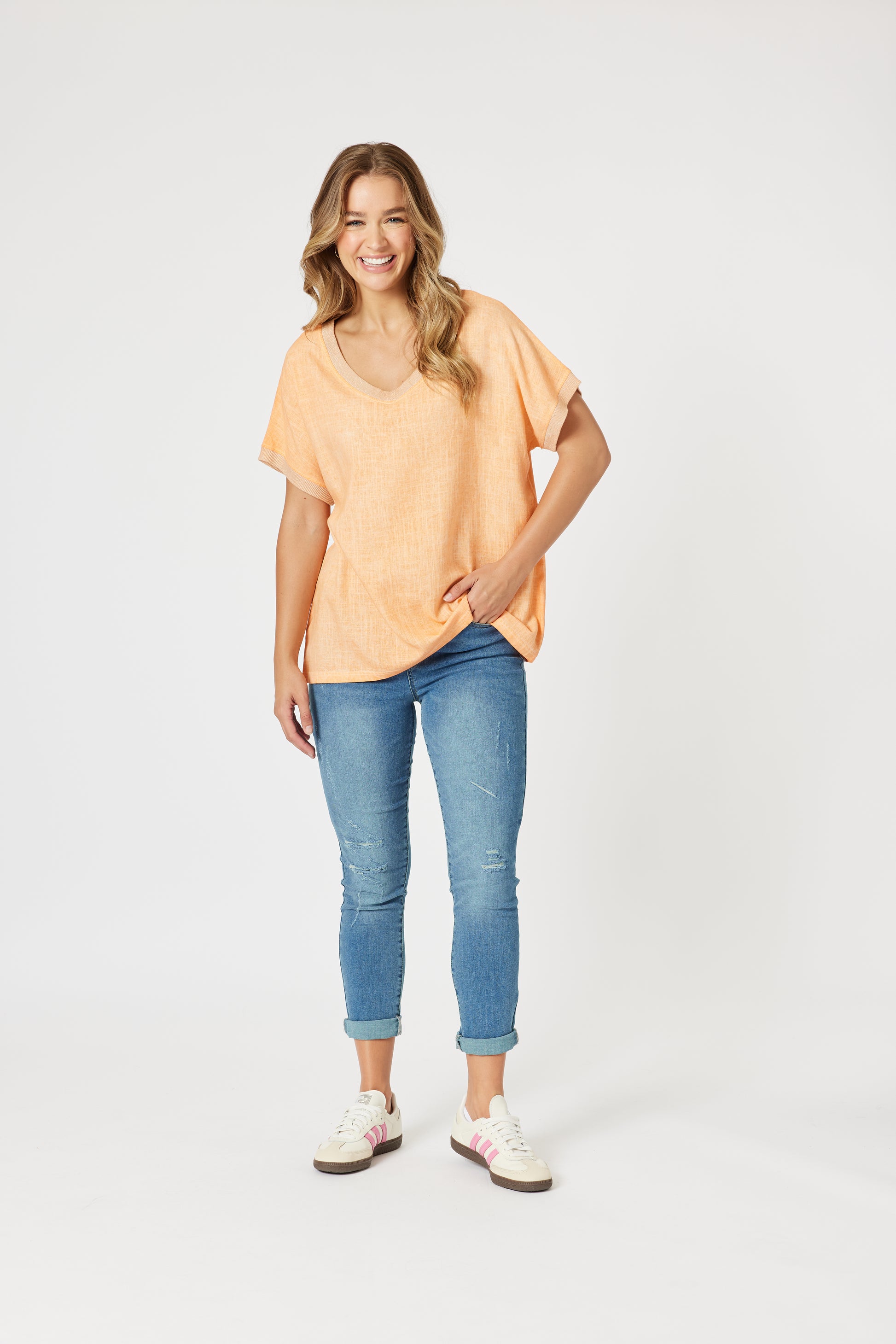 Threadz Sienna Top - Washed Orange