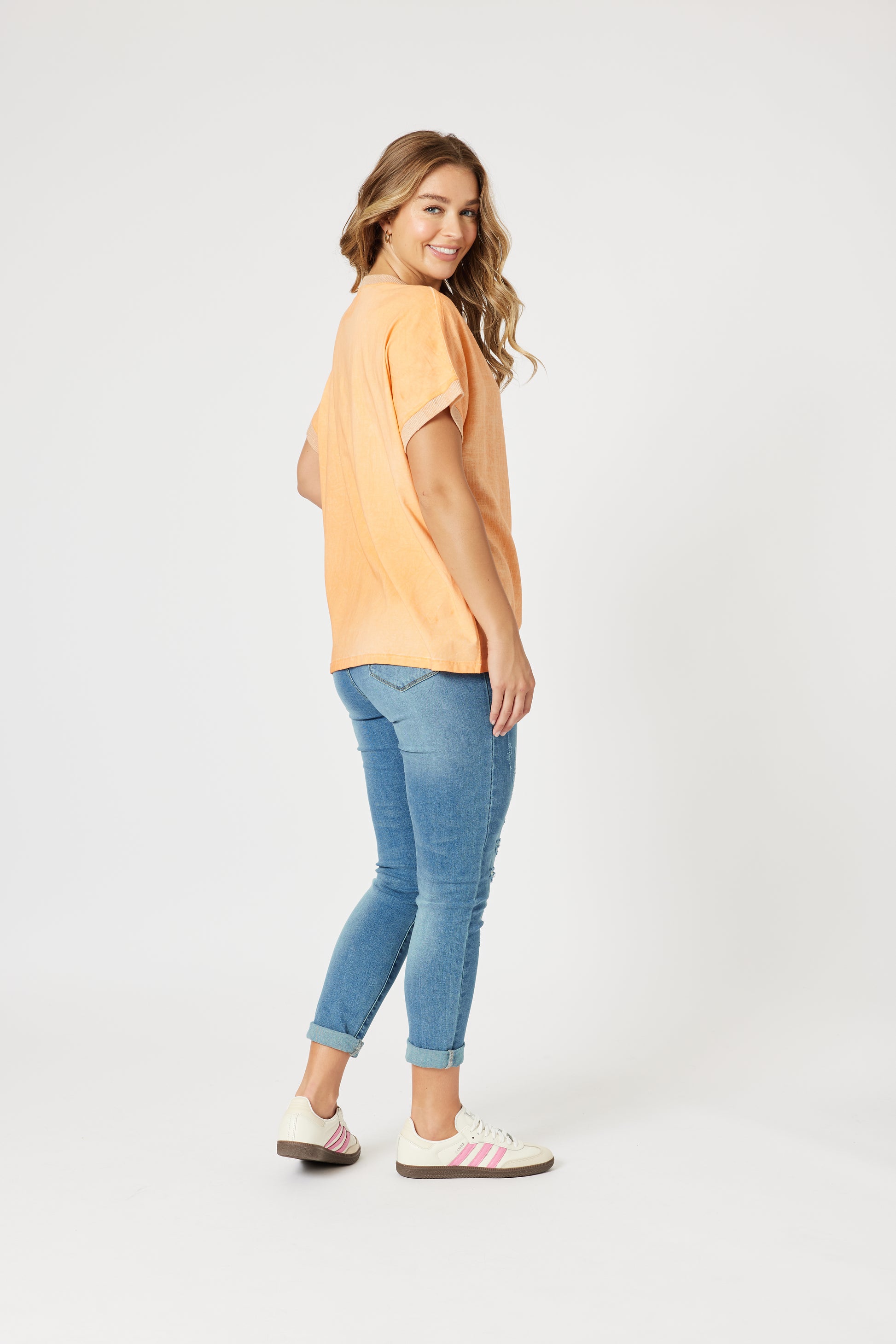 Threadz Sienna Top - Washed Orange