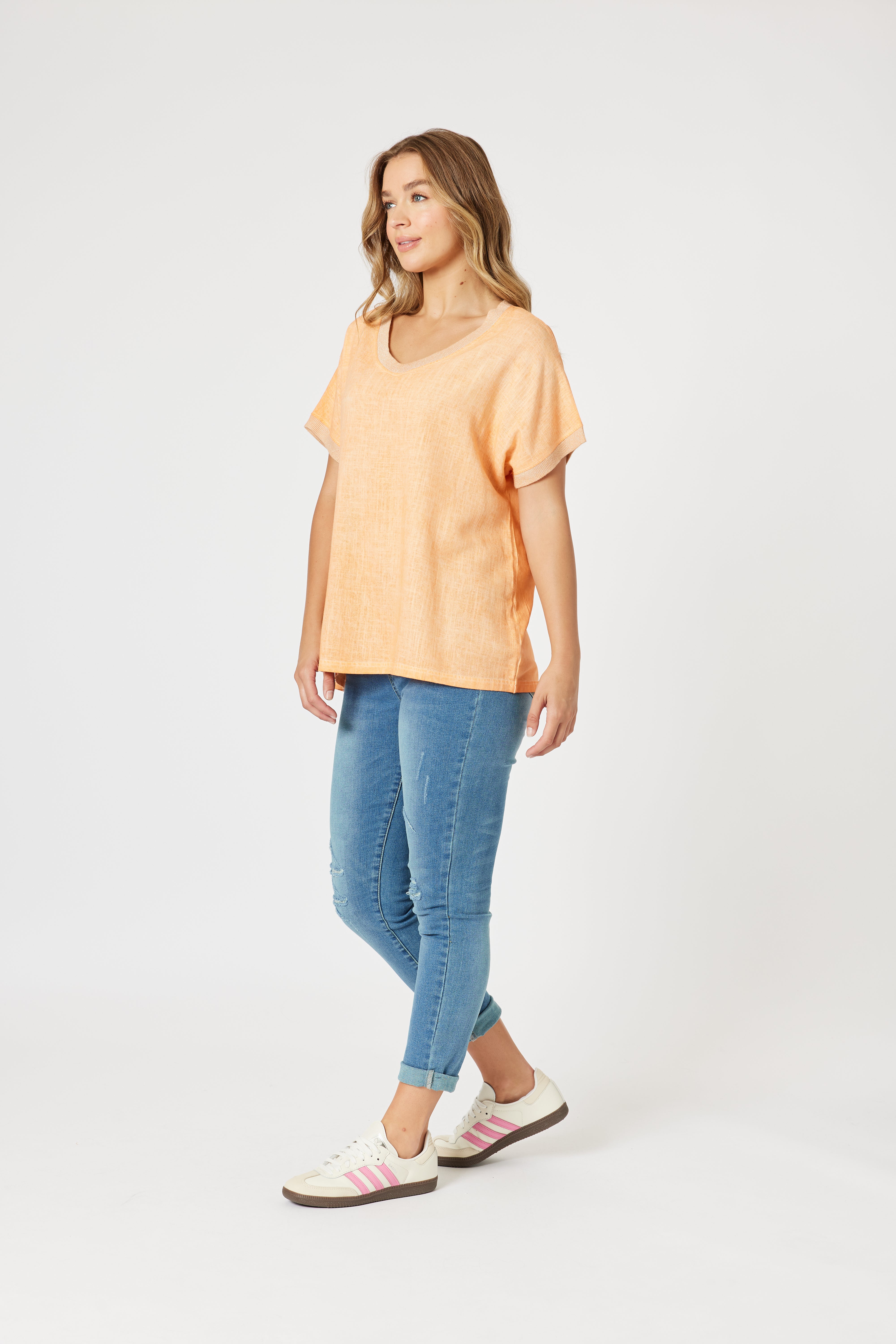 Collection of Threadz Sienna Top - Washed Orange in a gallery layout