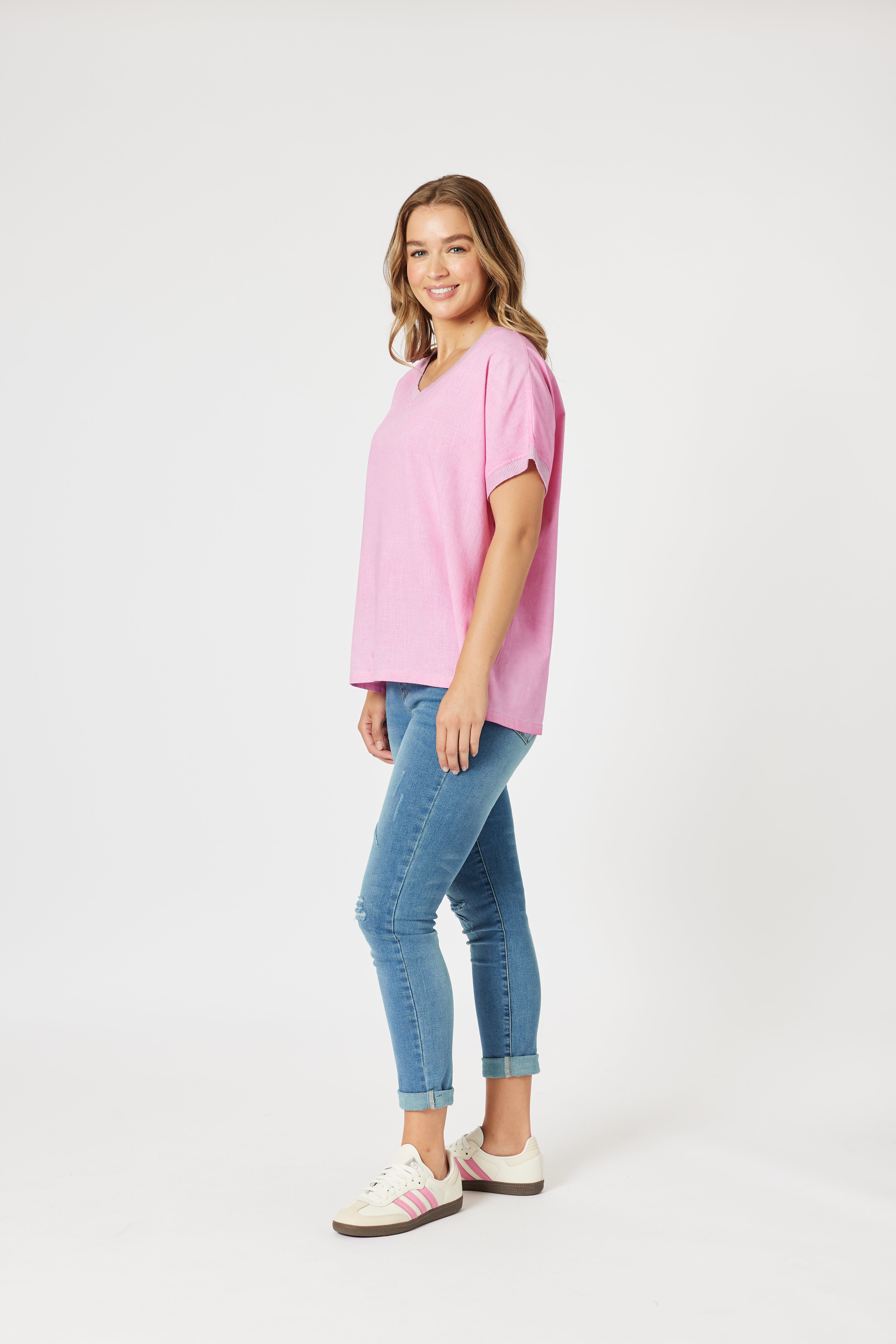 Collection of Threadz Sienna Top - Washed Pink in a gallery layout