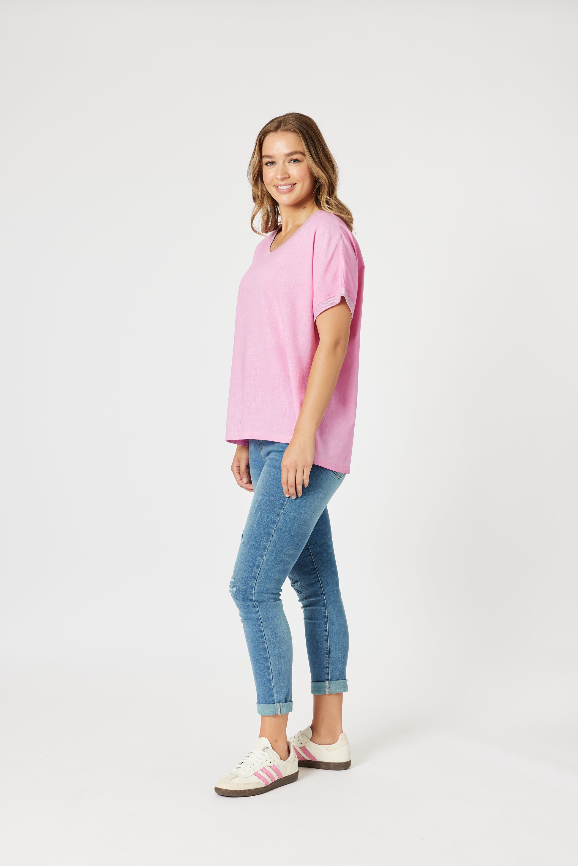 Threadz Sienna Top - Washed Pink