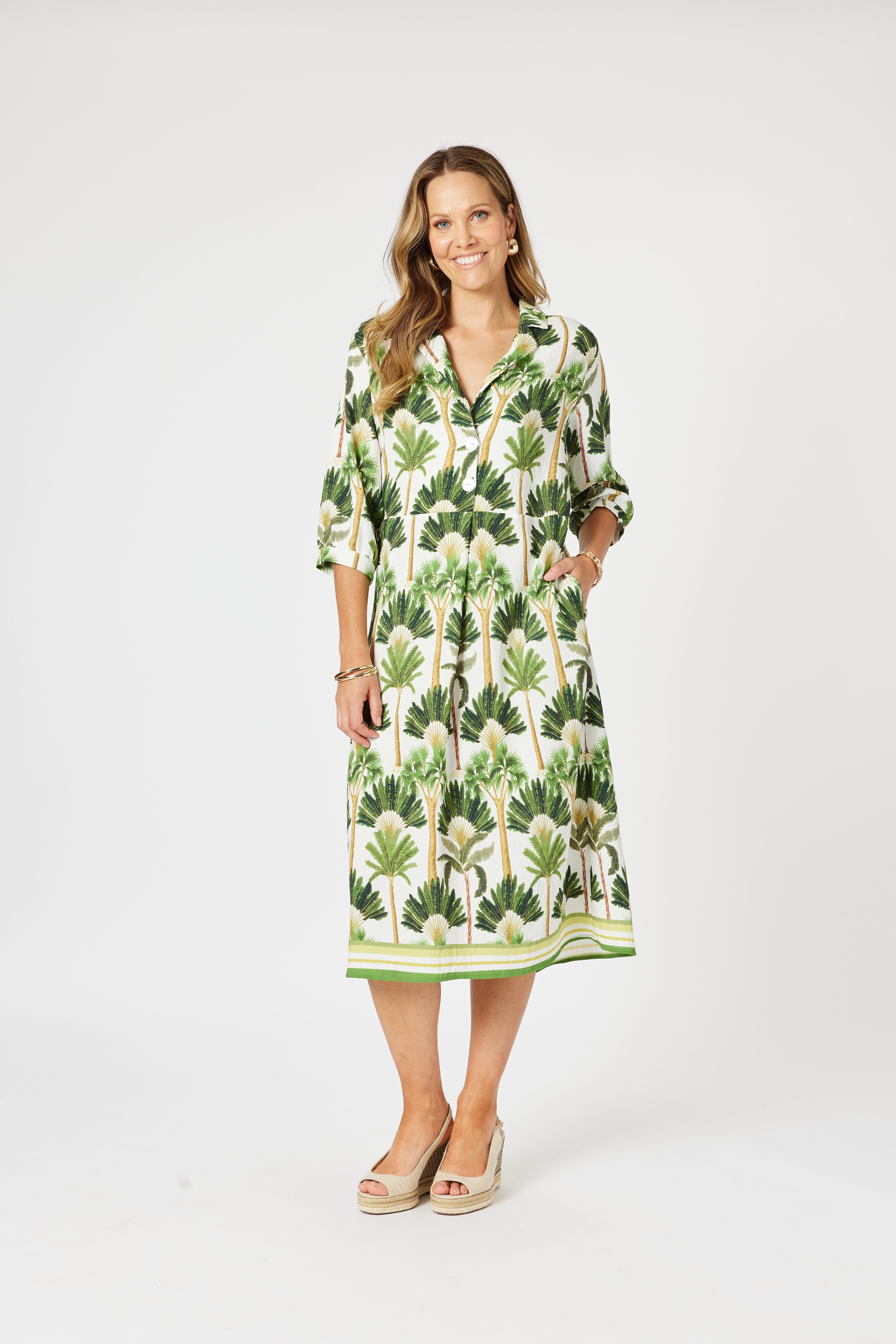 Collection of Clarity Amazon Dress - Green/ Multi in a gallery layout
