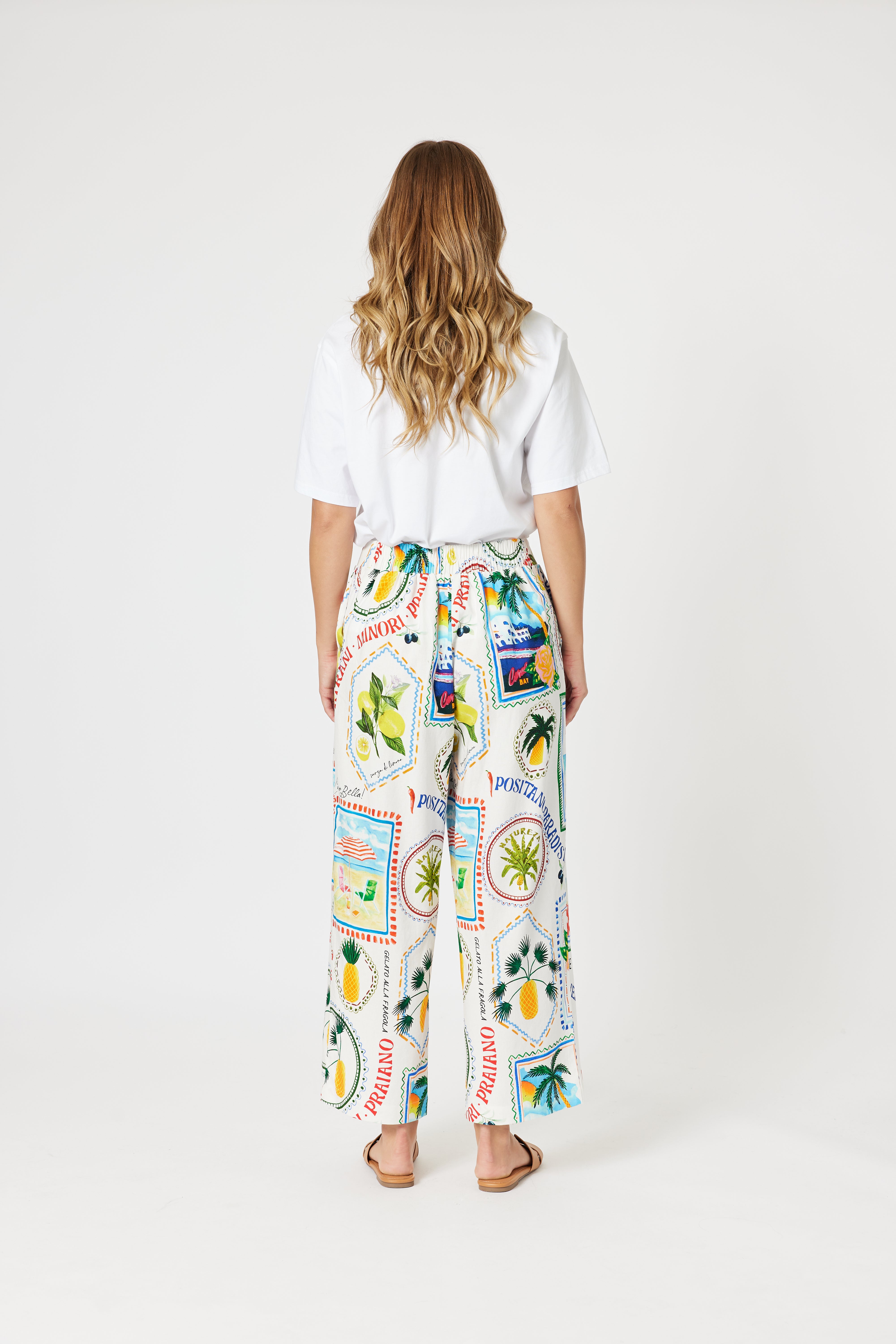 Collection of Threadz Amalfi Wide Leg Pant - Blue / Multi in a gallery layout