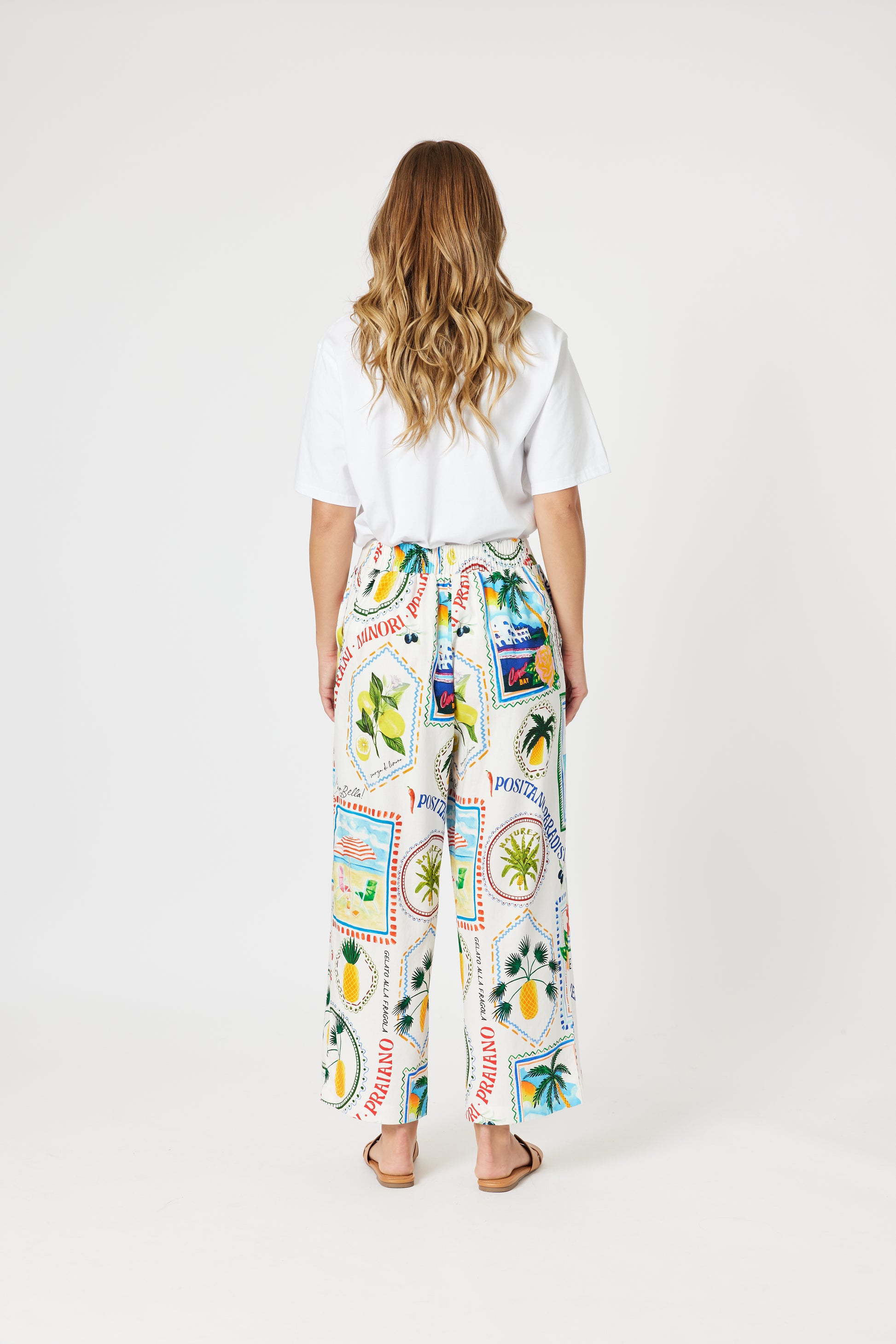 Threadz Amalfi Wide Leg Pant - Blue / Multi