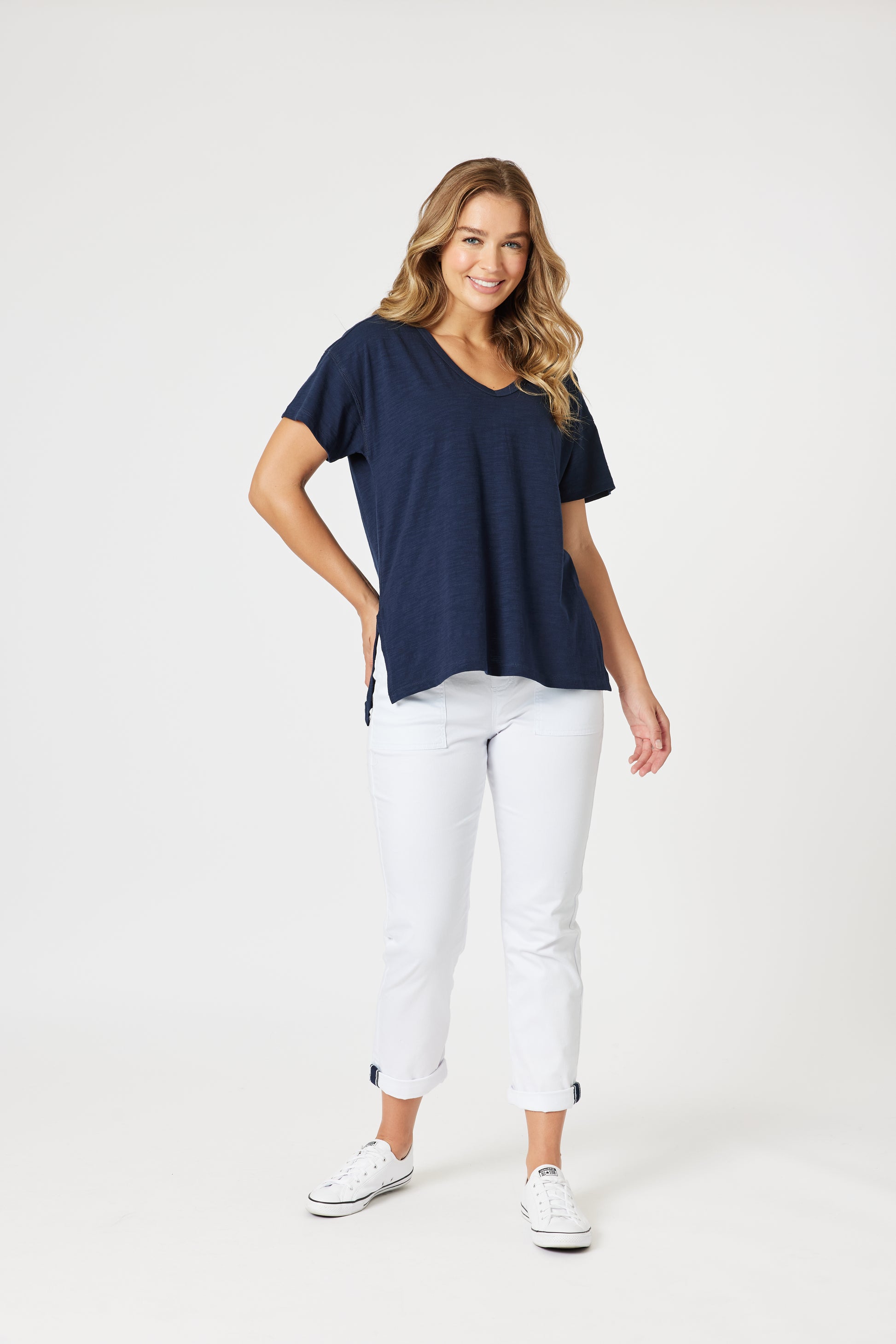 Threadz Elle Tee - Navy