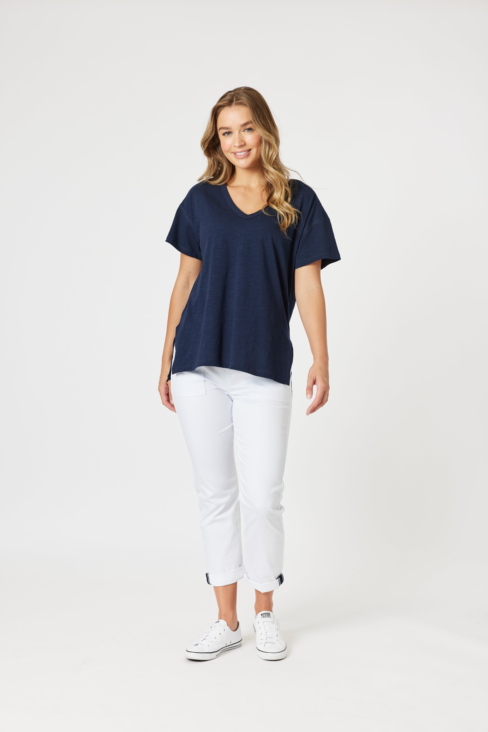 Threadz Elle Tee - Navy