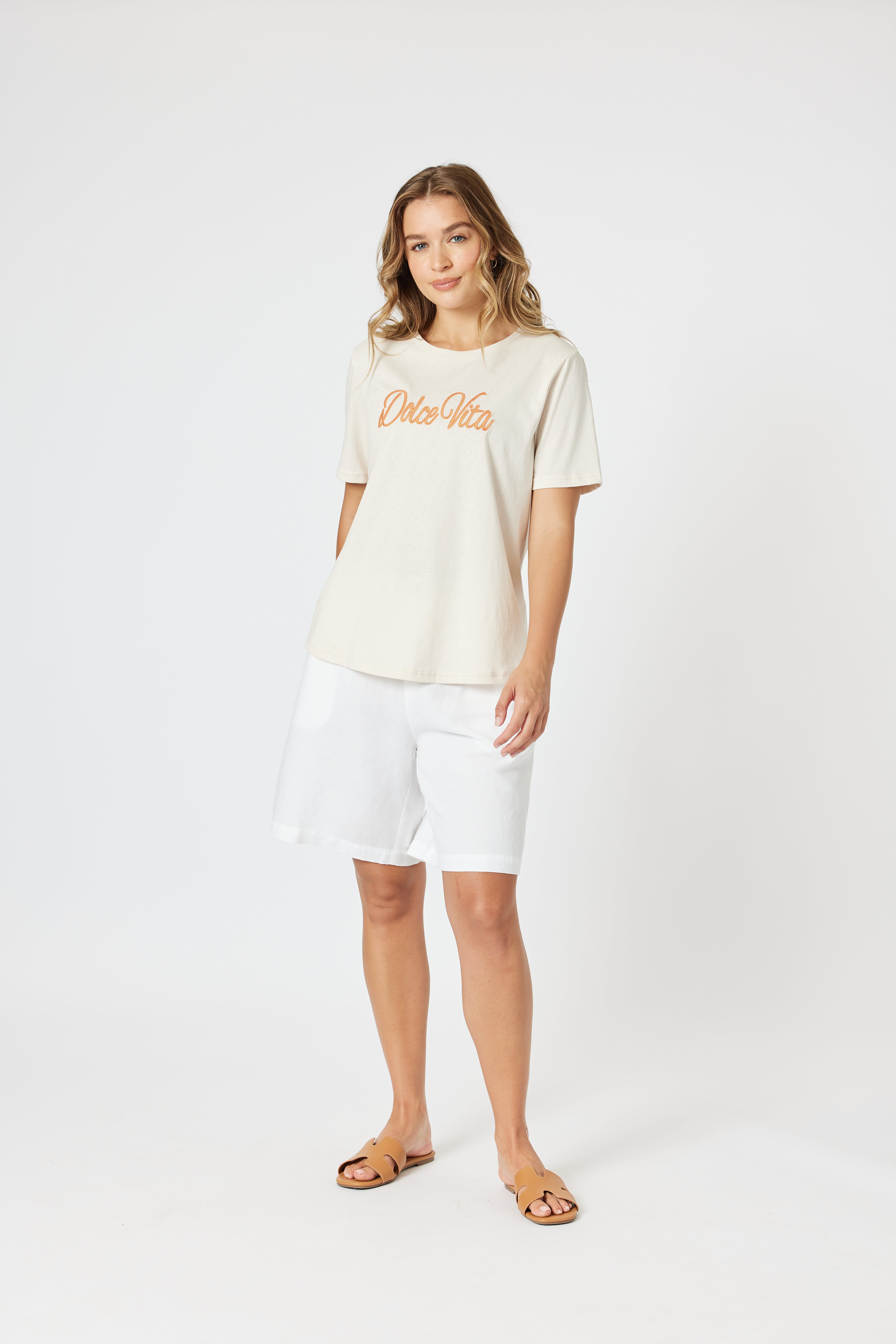 Collection of Threadz Dolce Vita Tee - Natural in a gallery layout