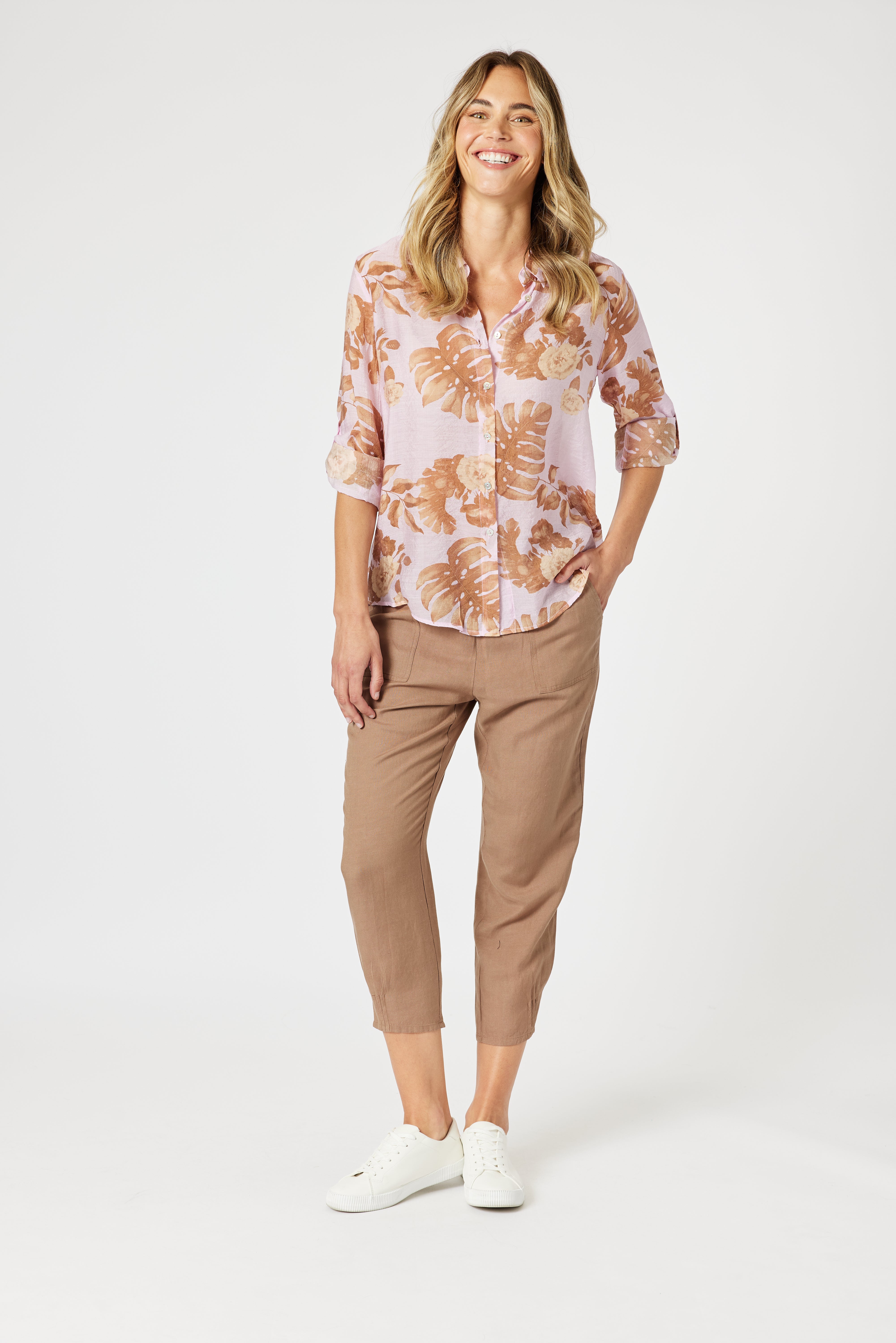 Collection of Gordon Smith Haiti Shirt - Pink/Natural in a gallery layout