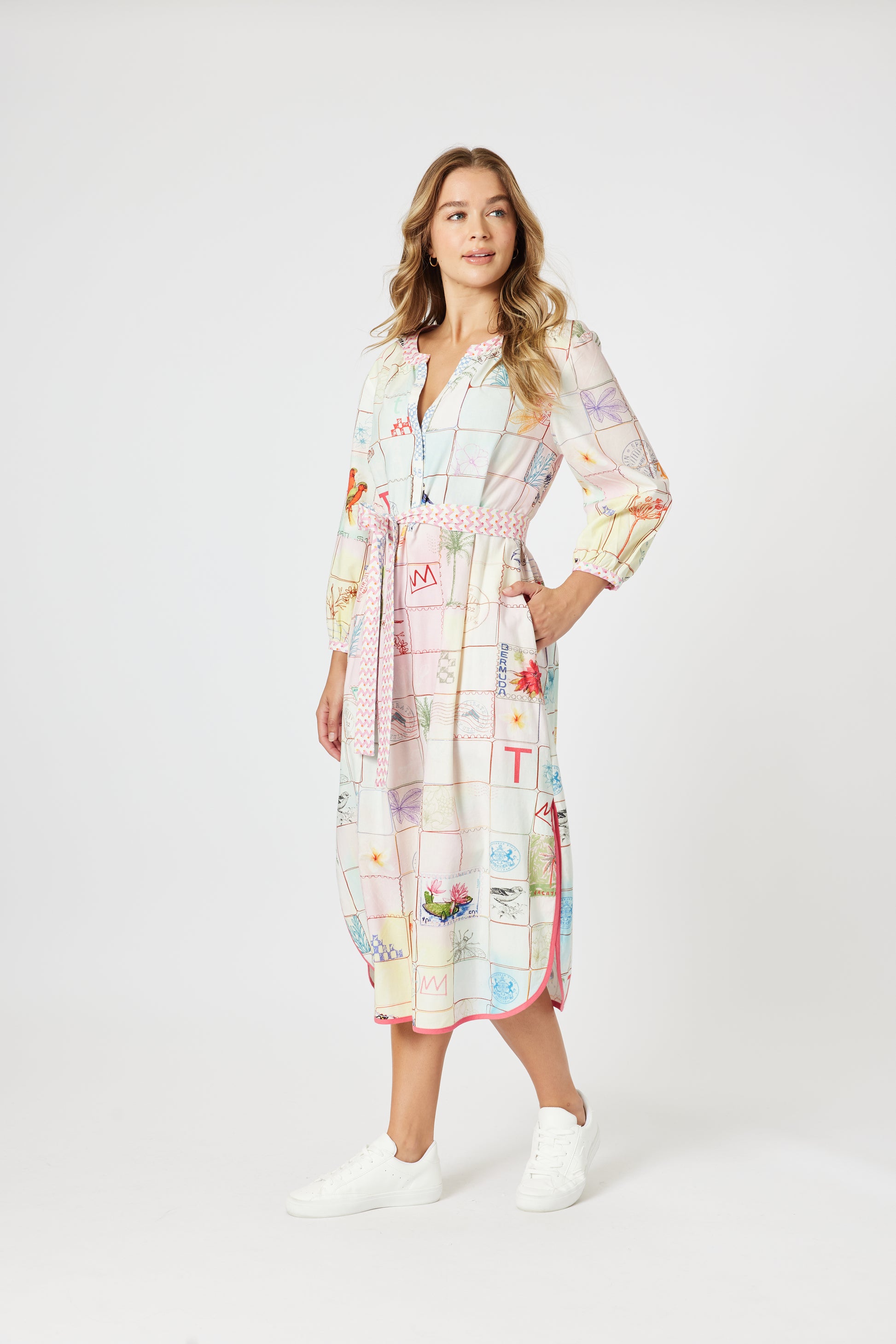 Threadz Capri Print Dress - Pastel Multi