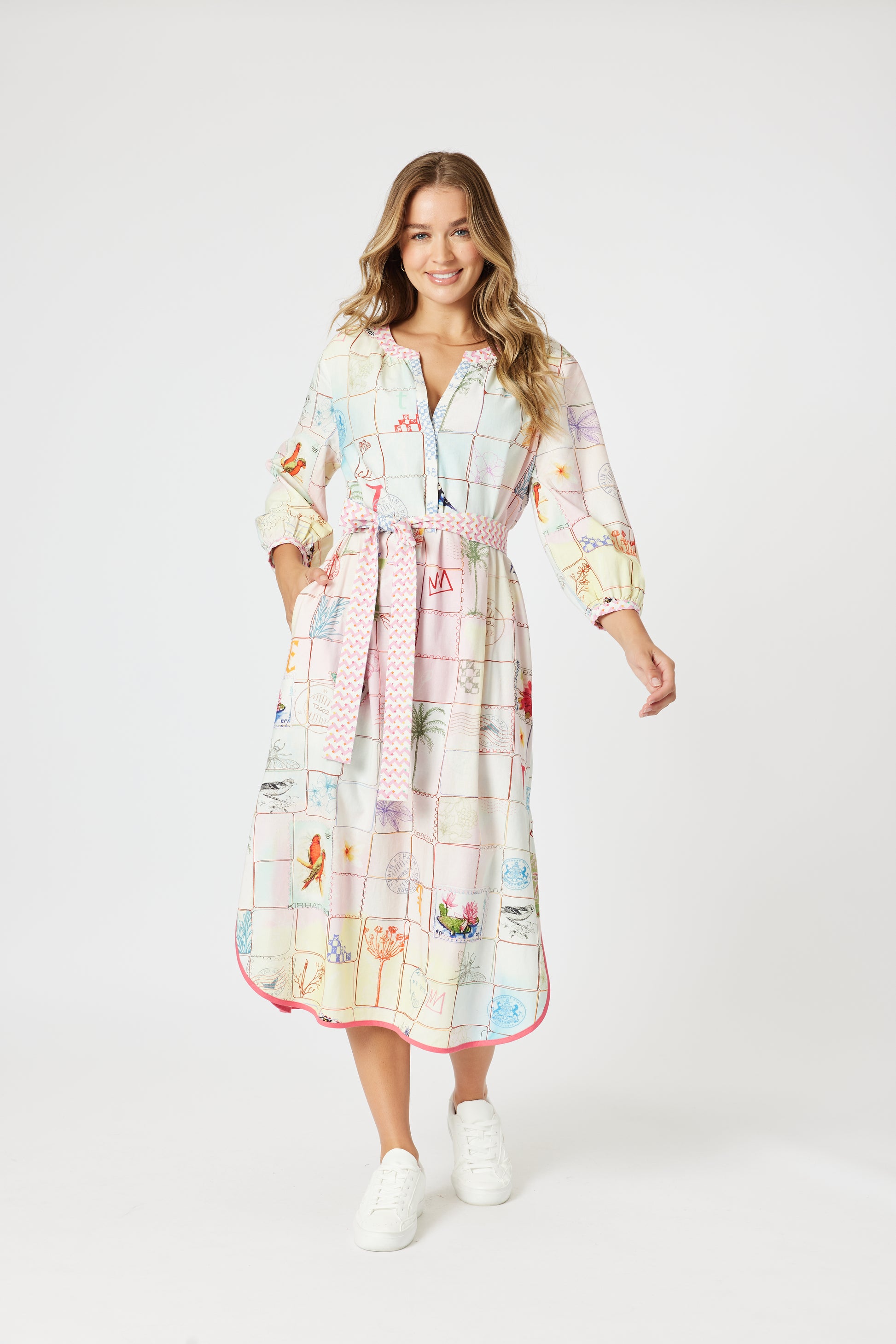 Threadz Capri Print Dress - Pastel Multi