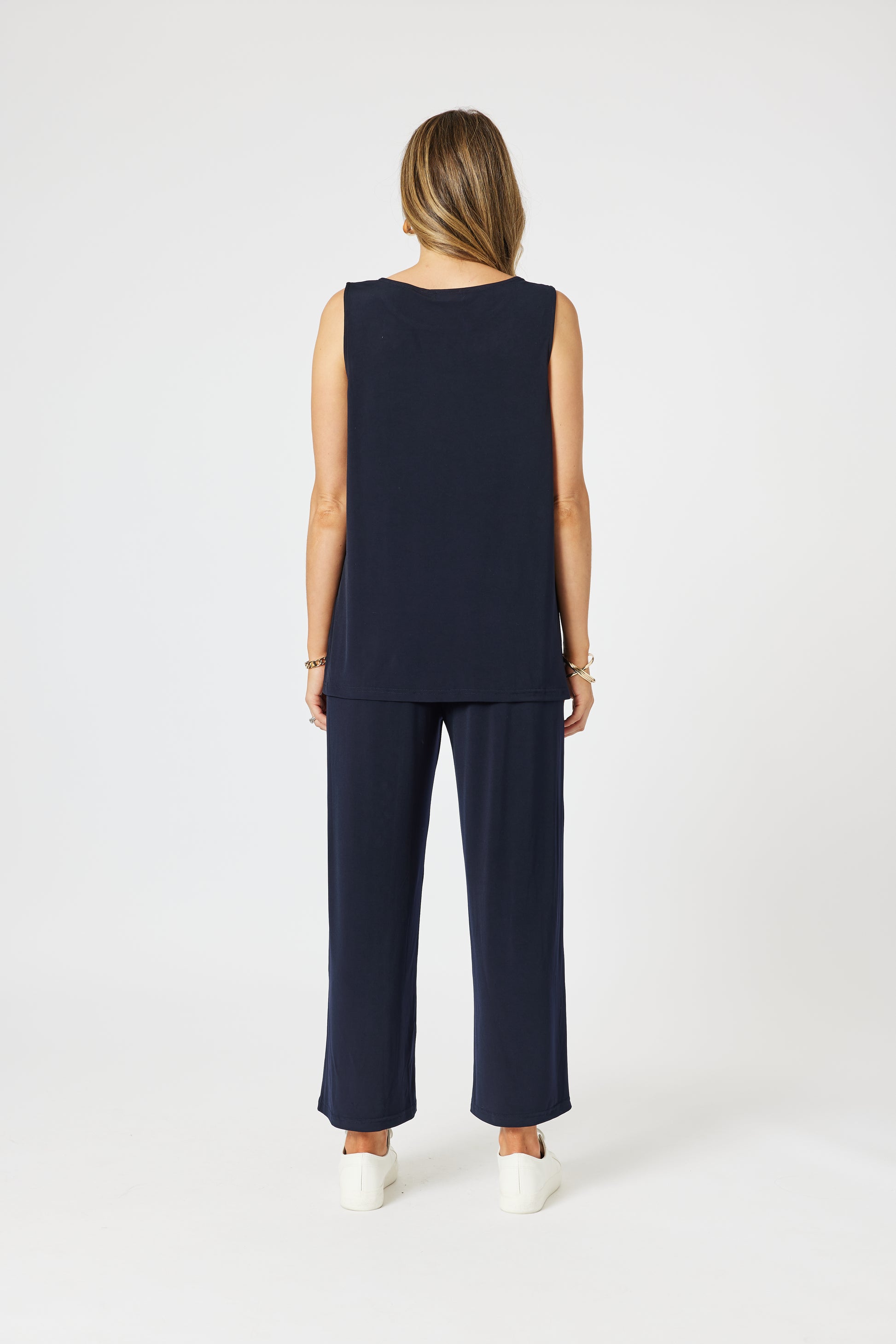 Clarity Travel Jersey Wide Leg Pant - Navy
