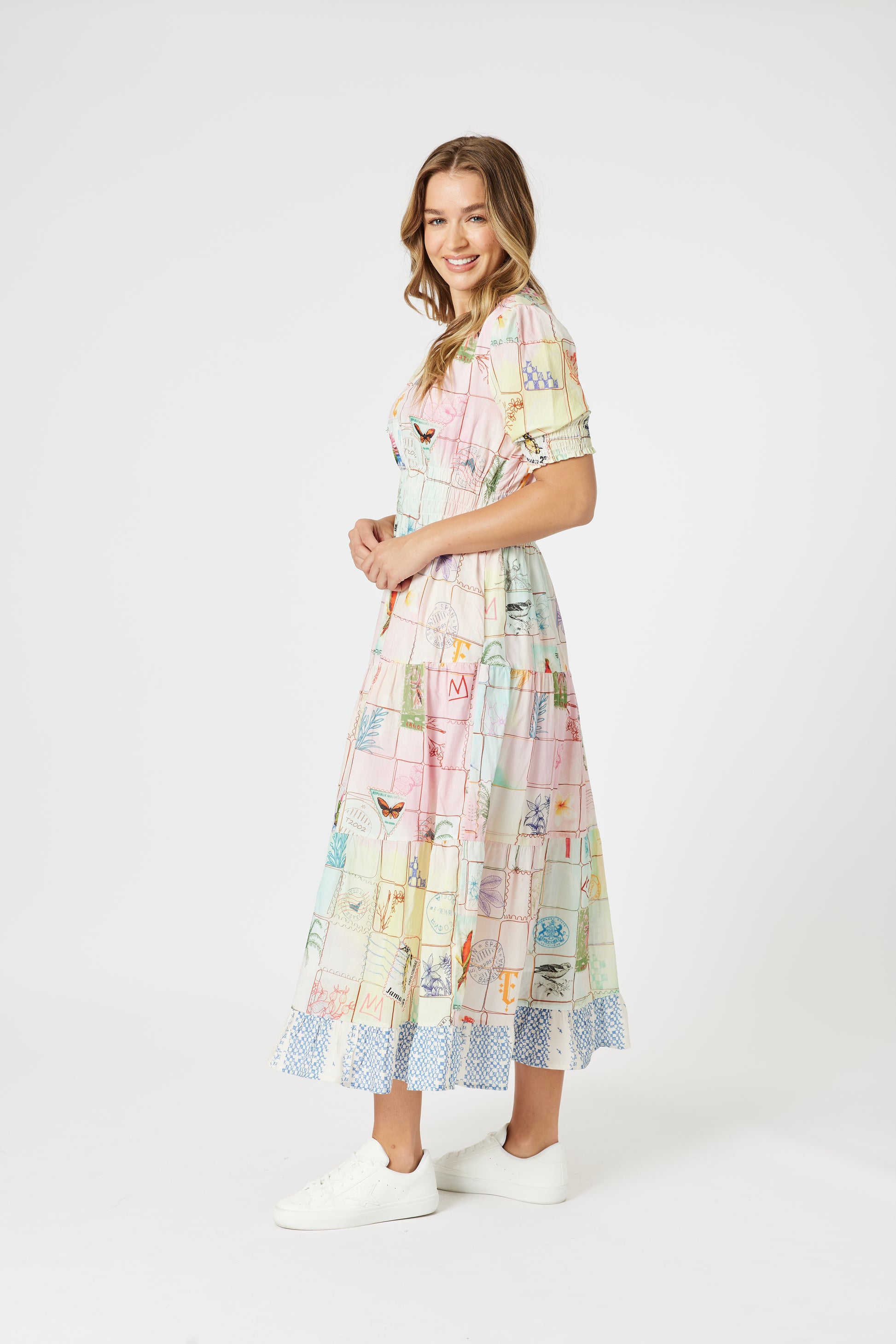 Threadz Capri Print Maxi Dress - Pastel Multi