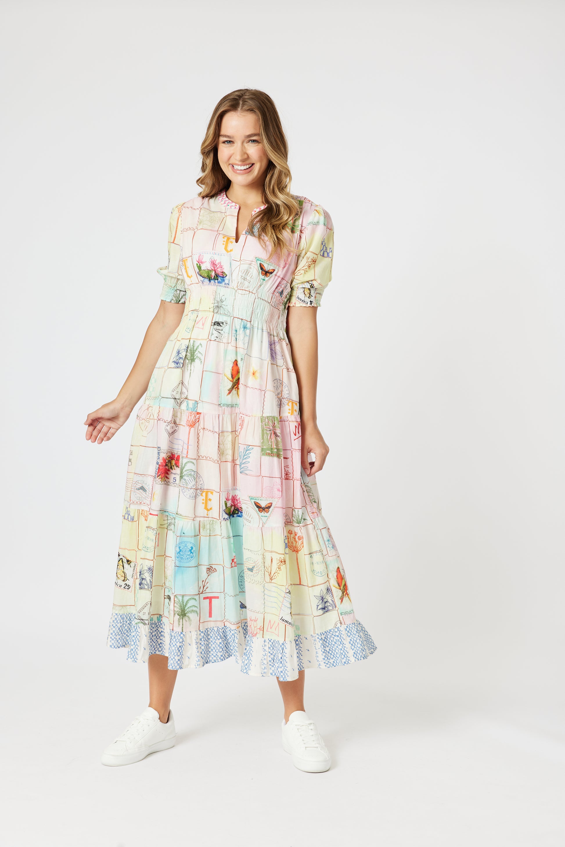 Threadz Capri Print Maxi Dress - Pastel Multi