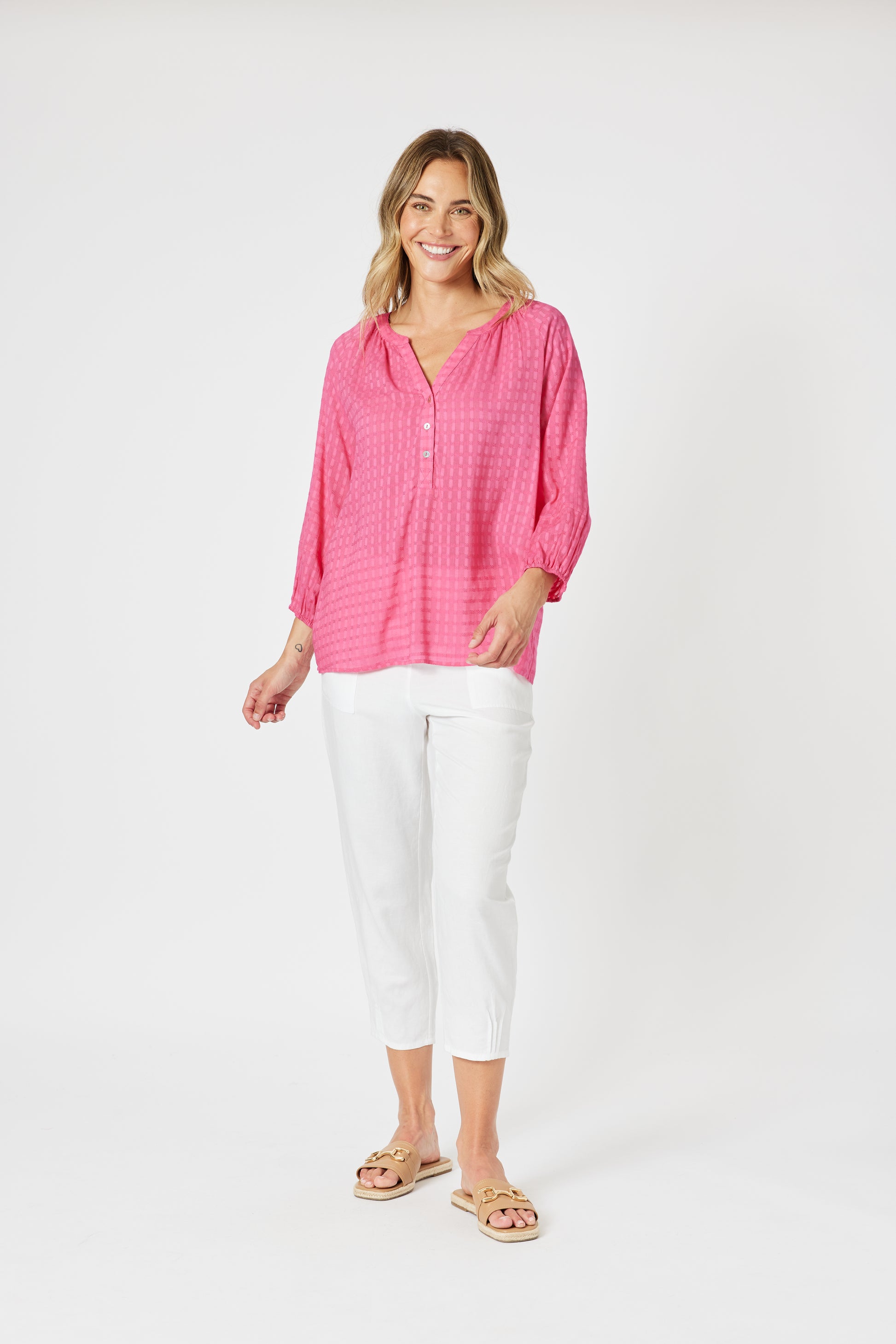 Gordon Smith Mykonos Check Shirt - Peony