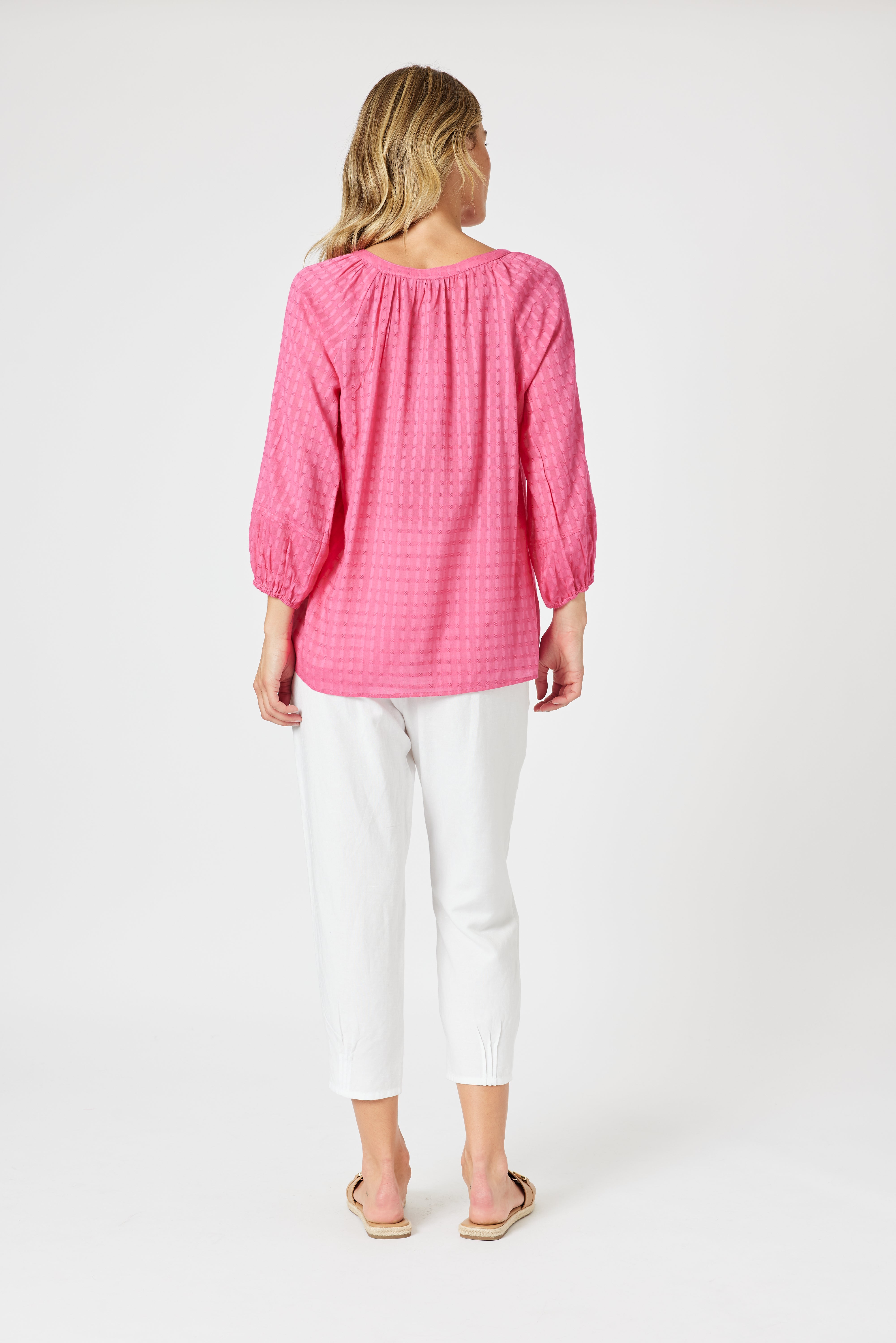 Collection of Gordon Smith Mykonos Check Shirt - Peony in a gallery layout