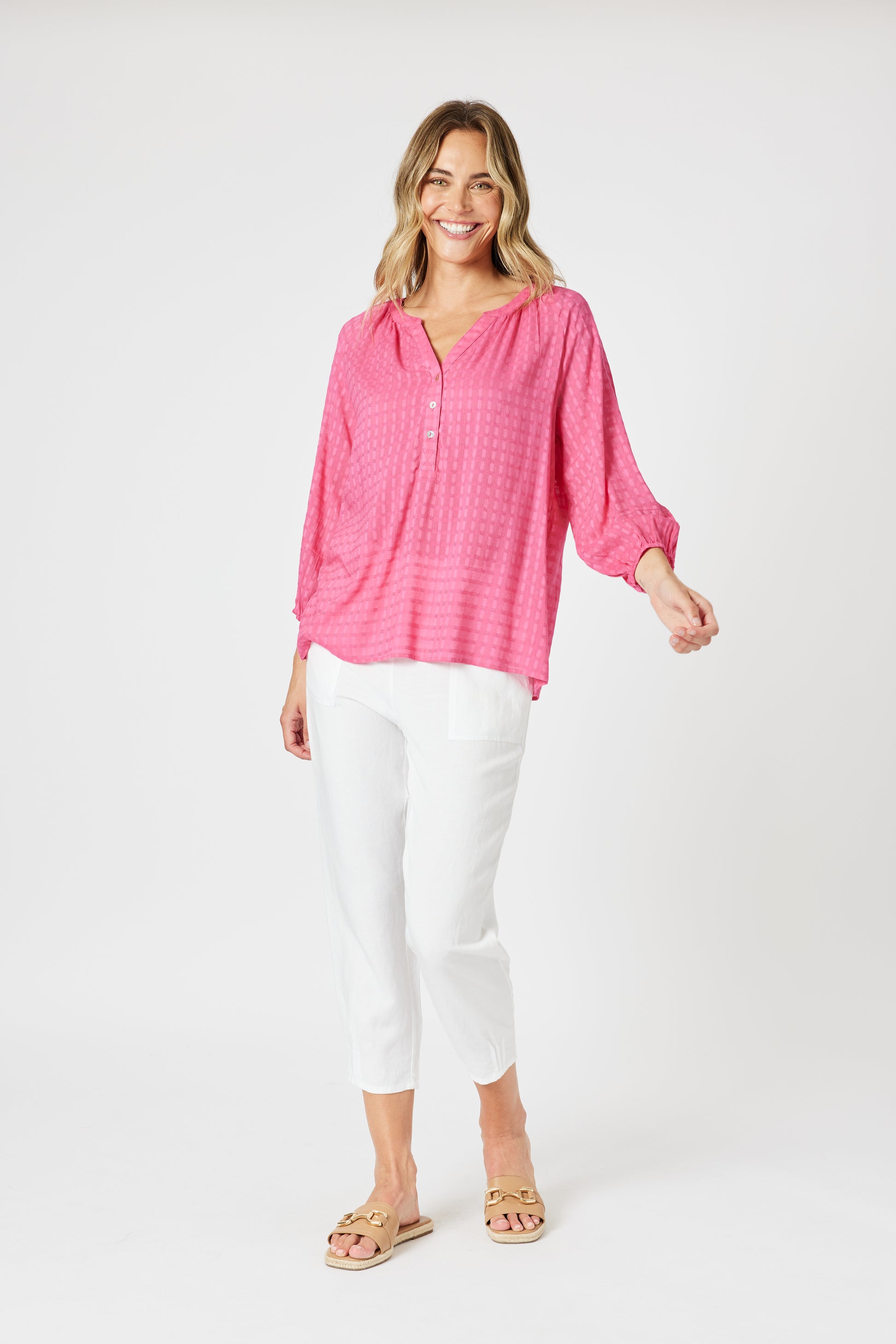 Gordon Smith Mykonos Check Shirt - Peony