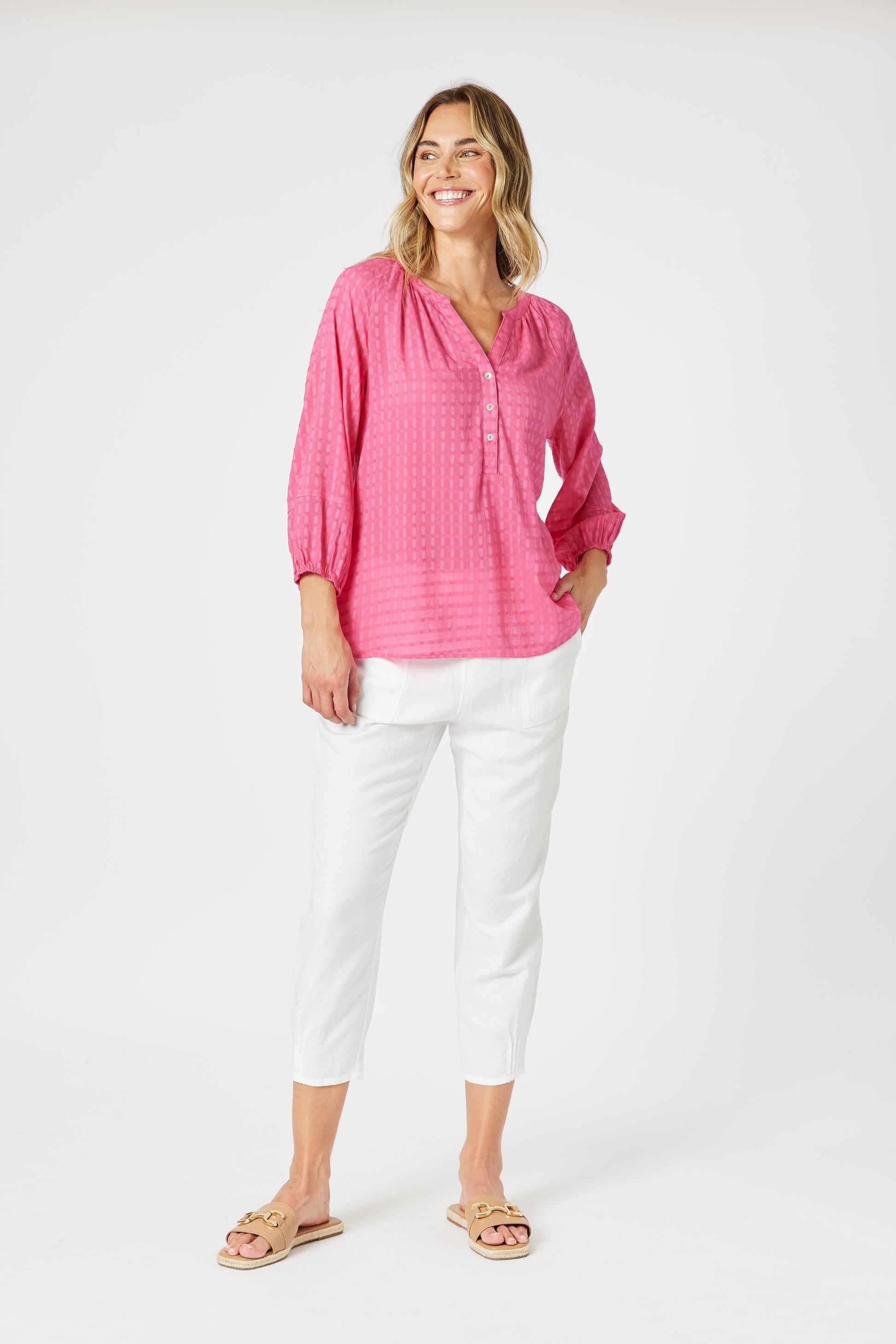 Gordon Smith Mykonos Check Shirt - Peony