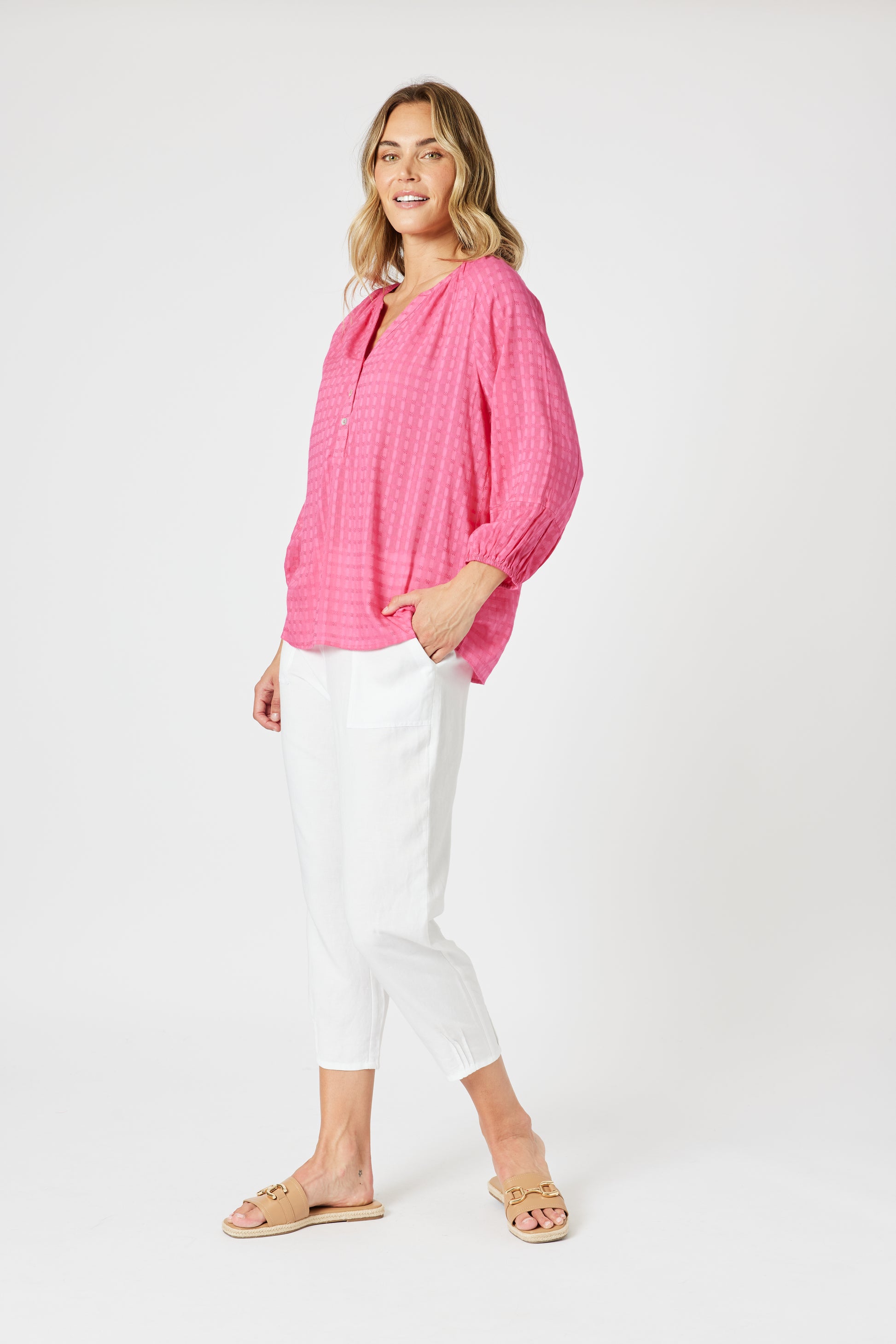 Gordon Smith Mykonos Check Shirt - Peony