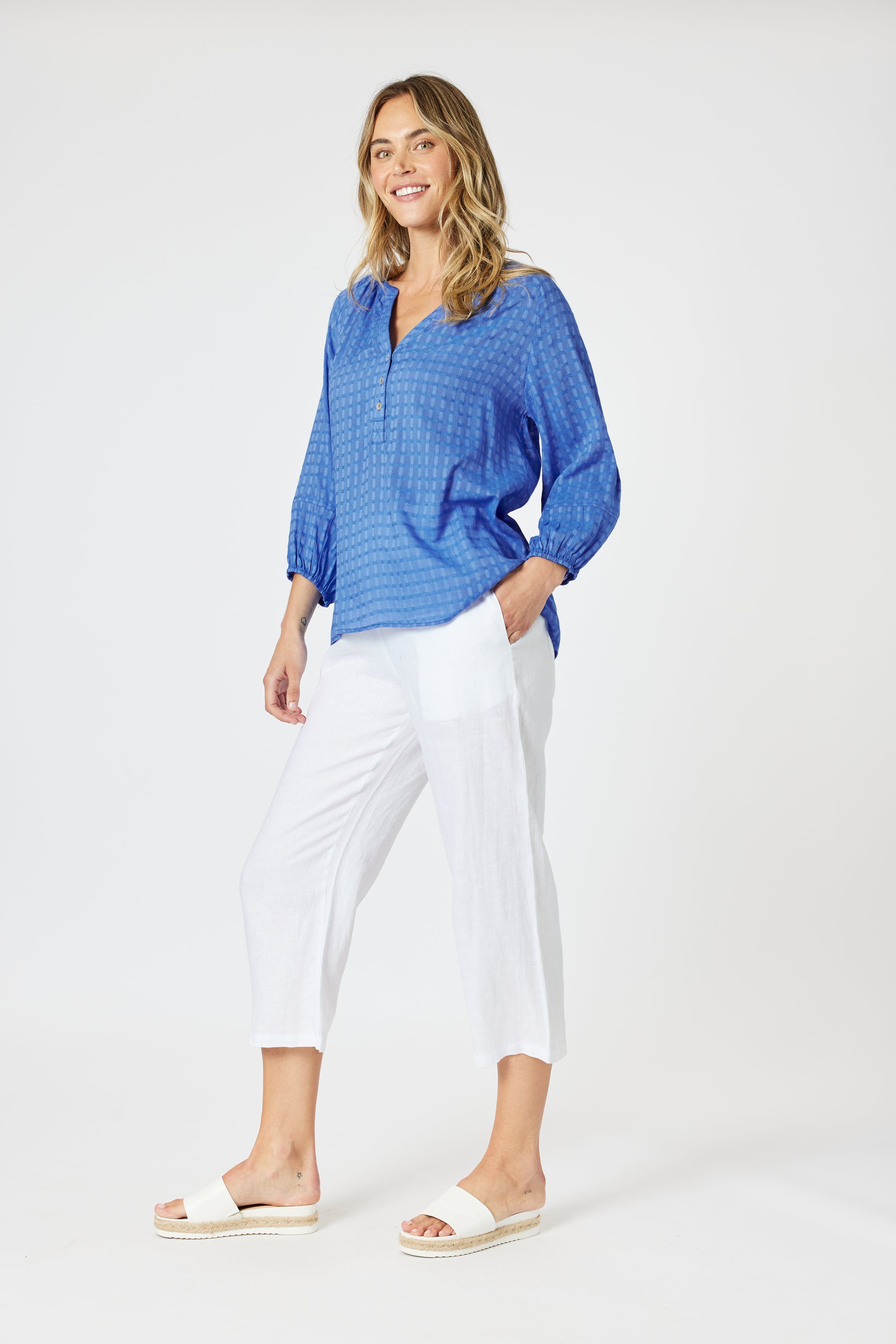 Gordon Smith Mykonos Check Shirt - Sardinia Blue