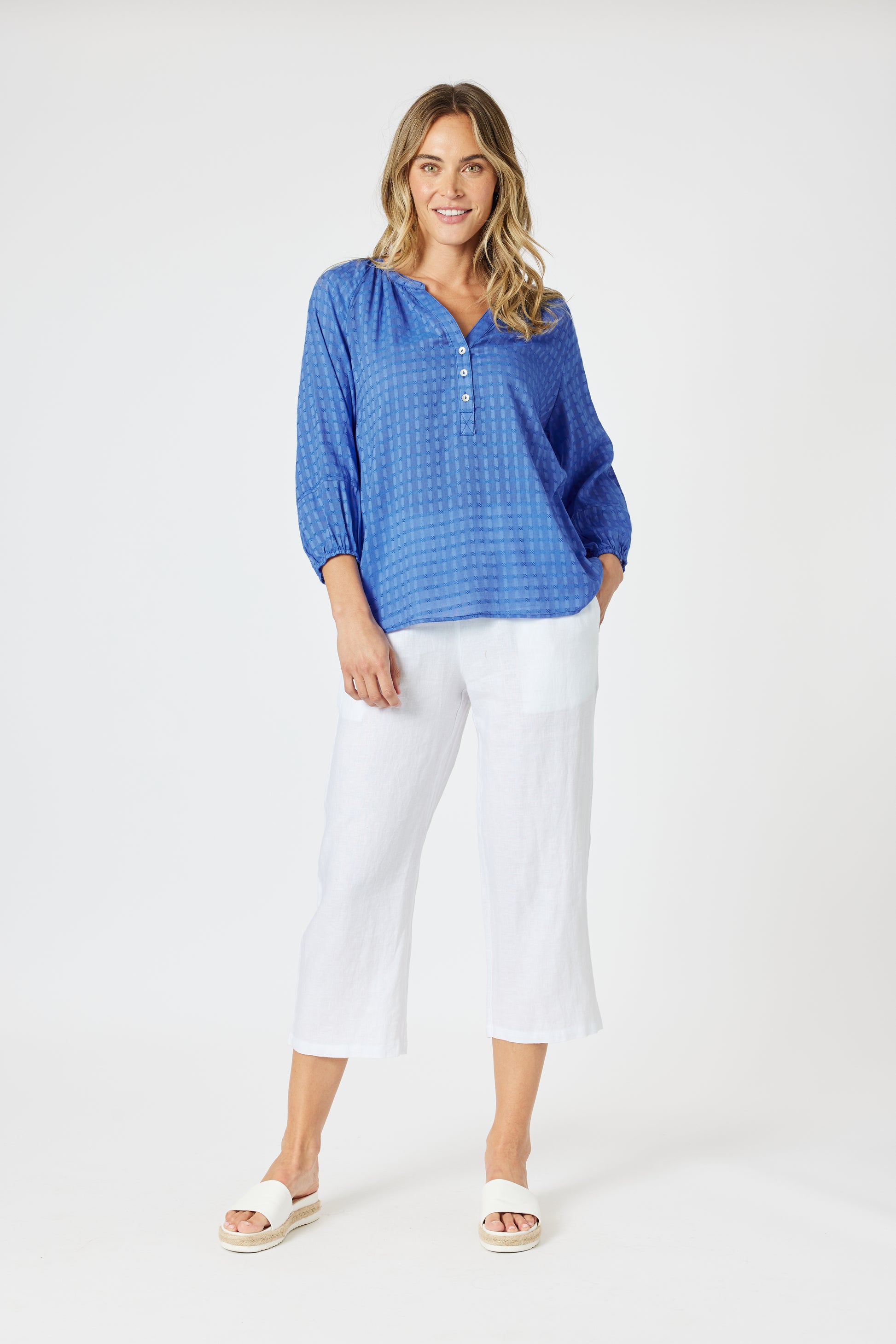 Gordon Smith Mykonos Check Shirt - Sardinia Blue