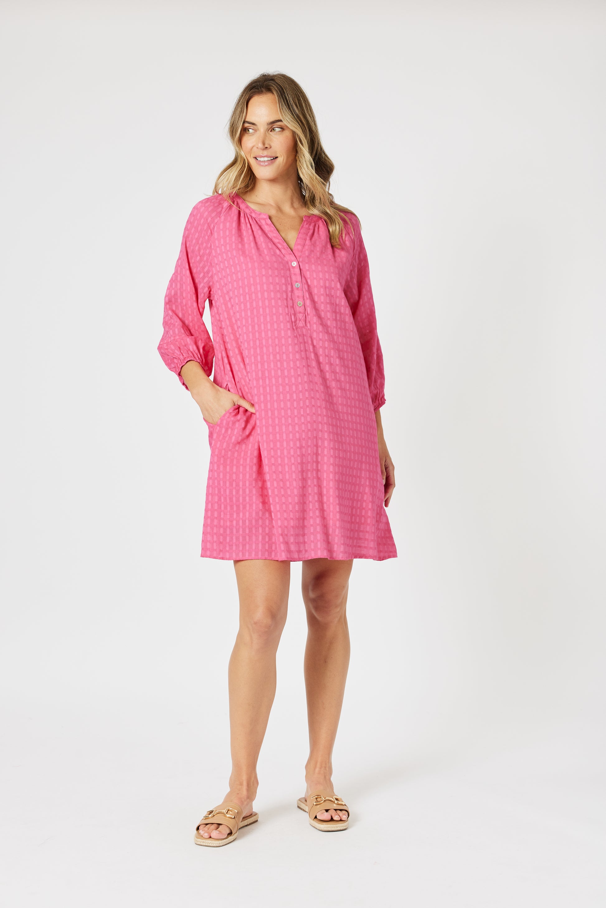 Gordon Smith Mykonos Check Dress - Peony