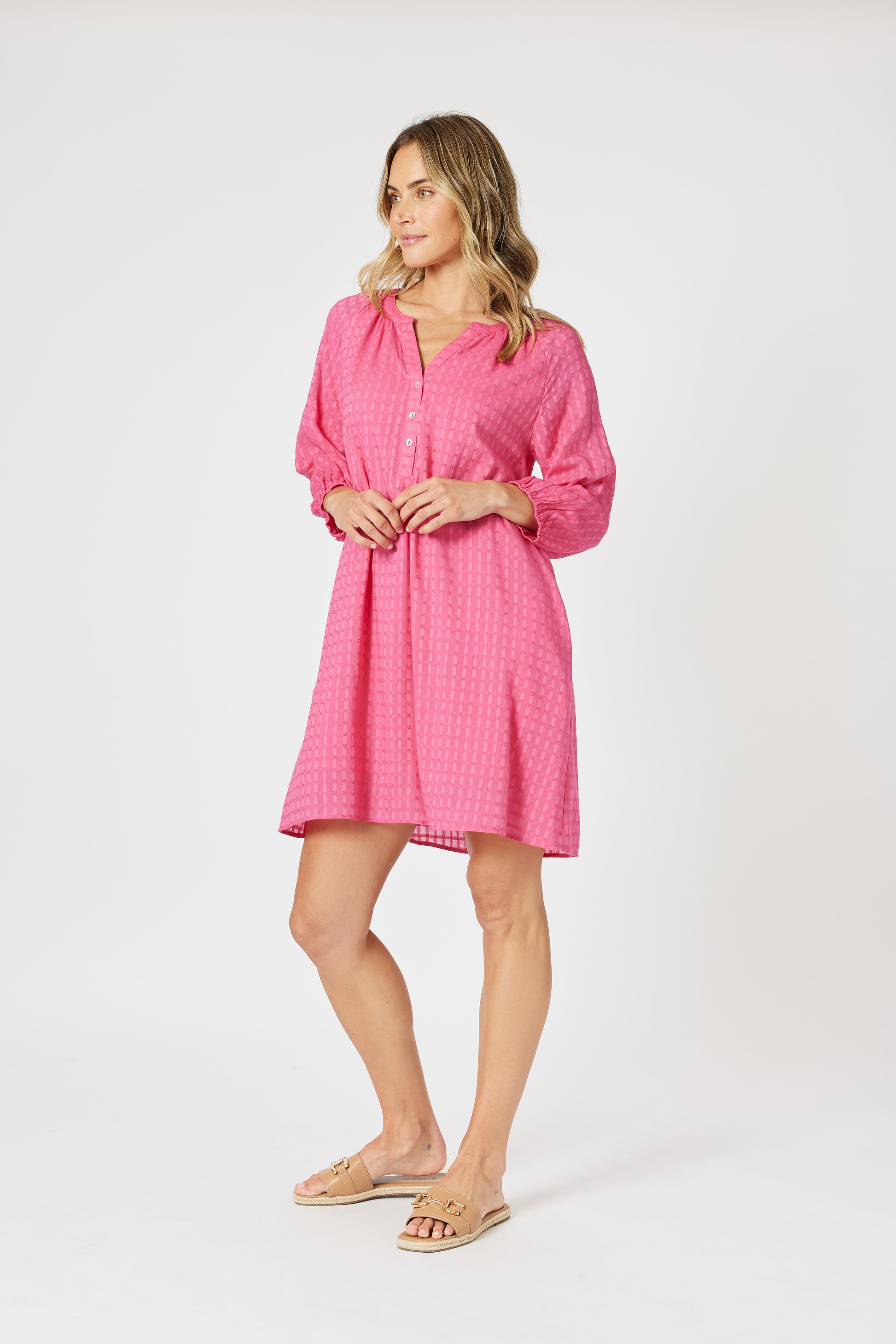 Gordon Smith Mykonos Check Dress - Peony