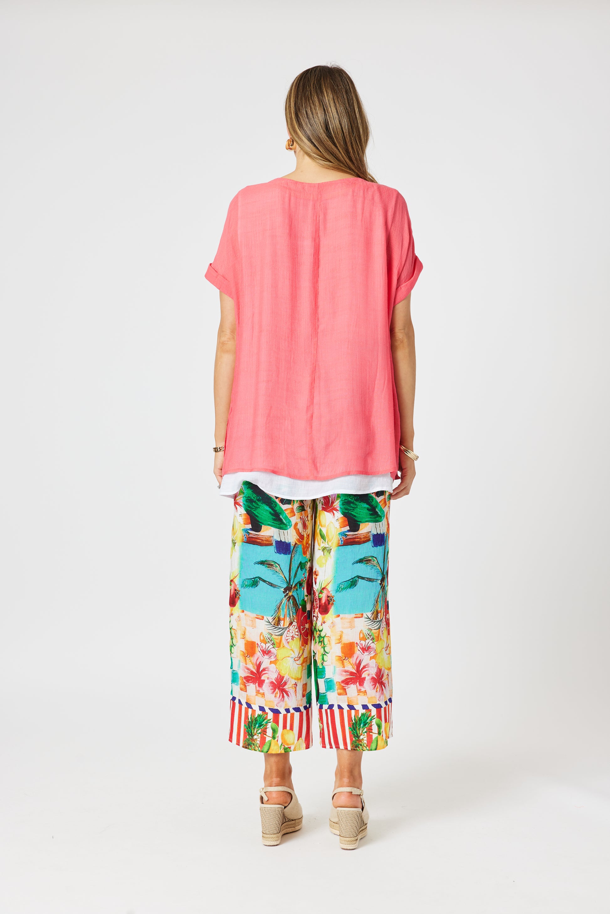 Clarity Palma Side Button 2 in 1 - Coral/ White